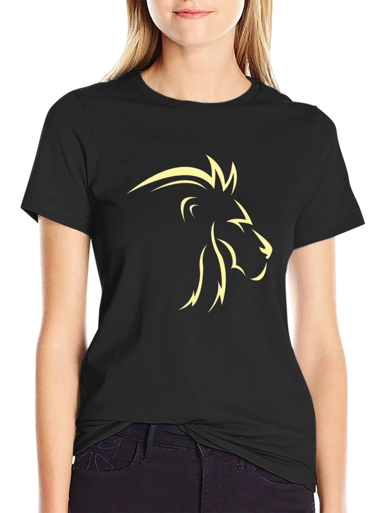 Lion Graphic Tee - Stylish Mens Black T-Shirt
