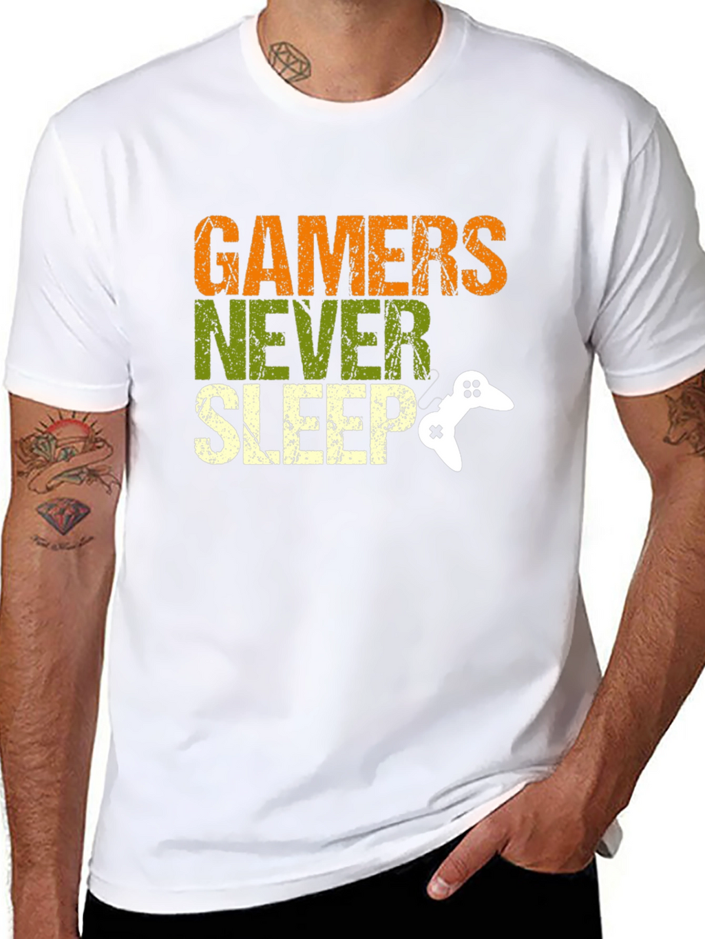 Gamers Never Sleep Graphic T-Shirt