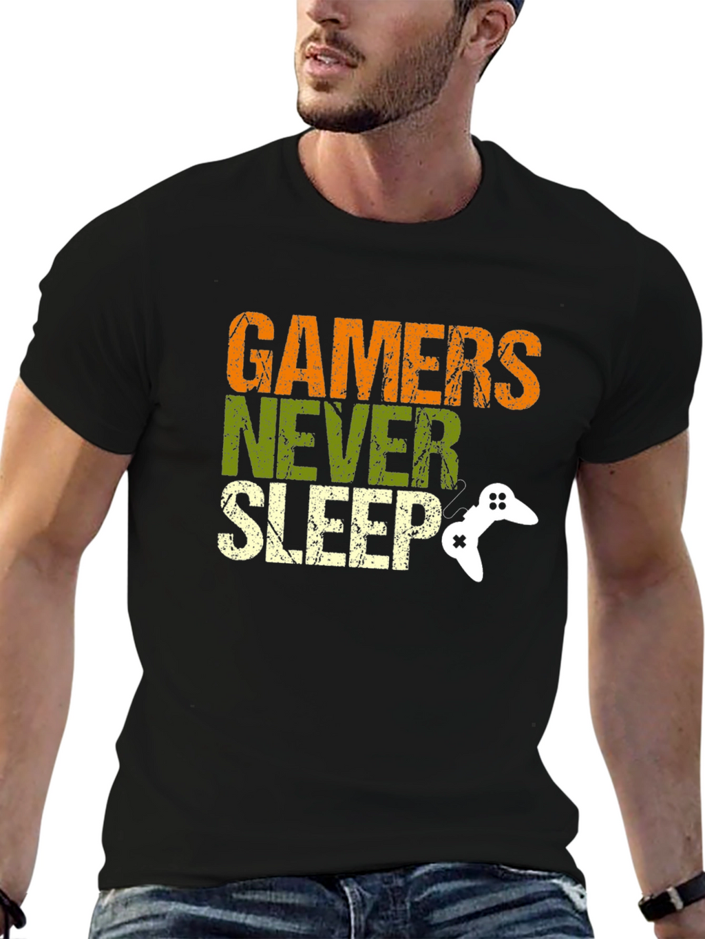 Gamers Never Sleep Graphic T-Shirt