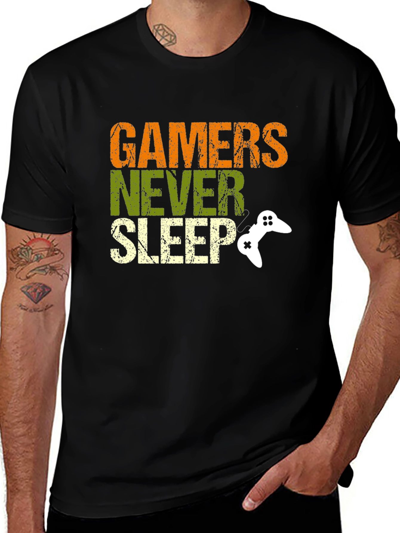Gamers Never Sleep Graphic T-Shirt