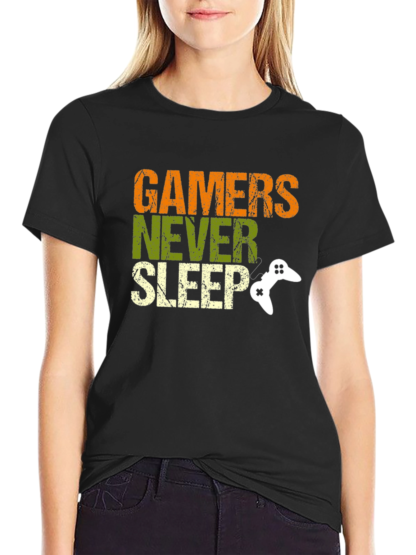 Gamers Never Sleep Graphic T-Shirt