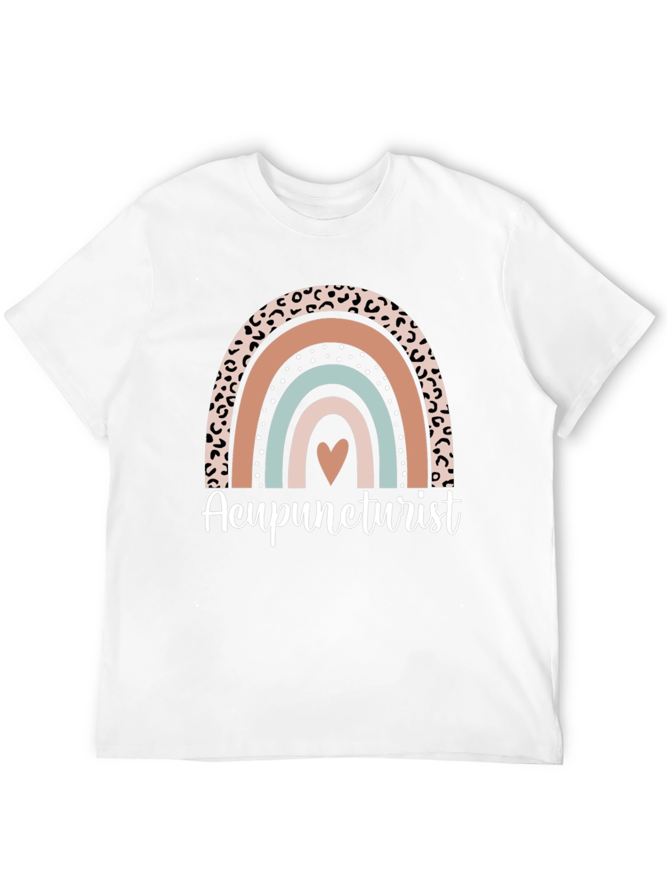 Acupuncturist Rainbow Leopard Print T-Shirt