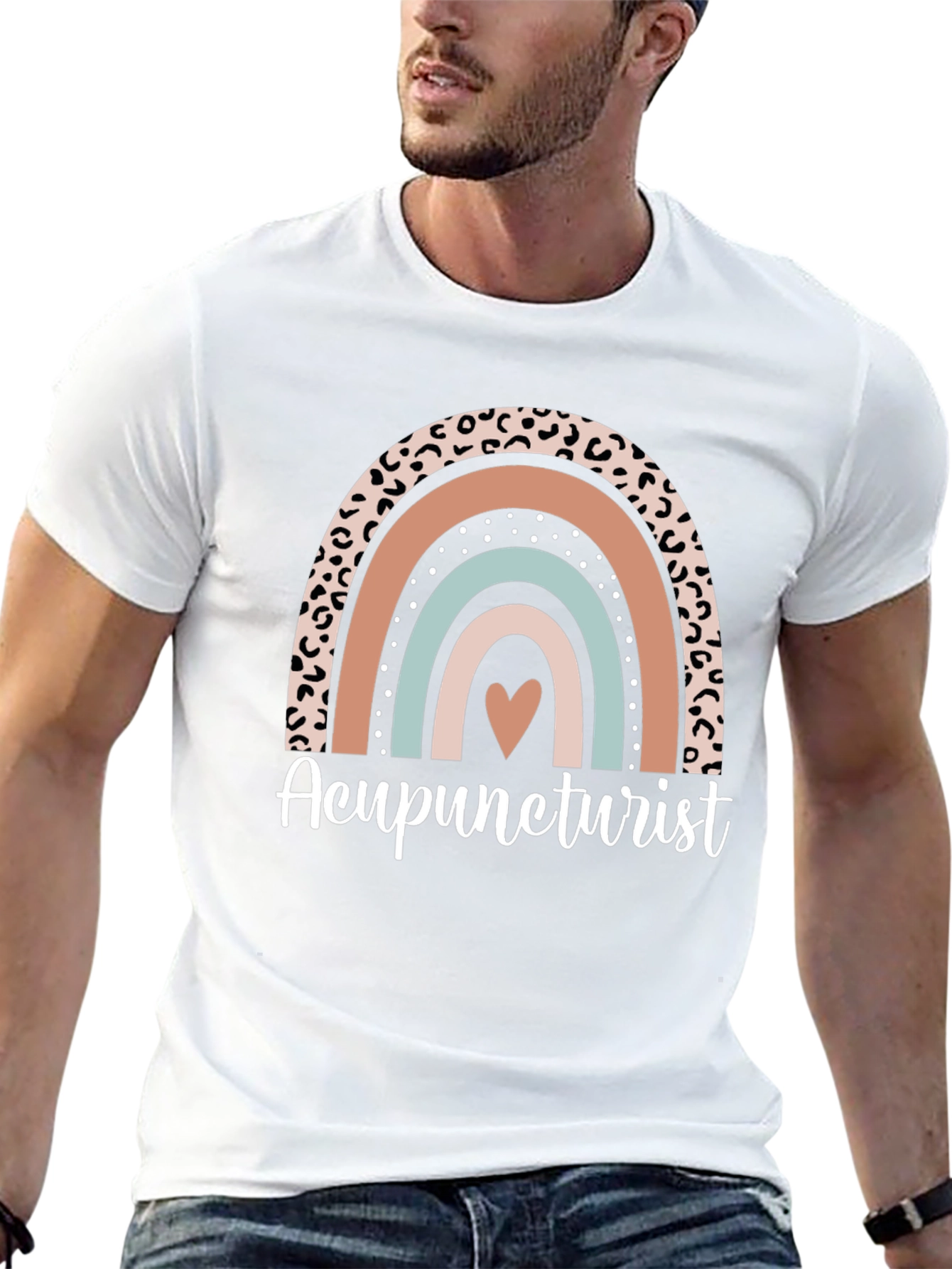 Acupuncturist Rainbow Leopard Print T-Shirt