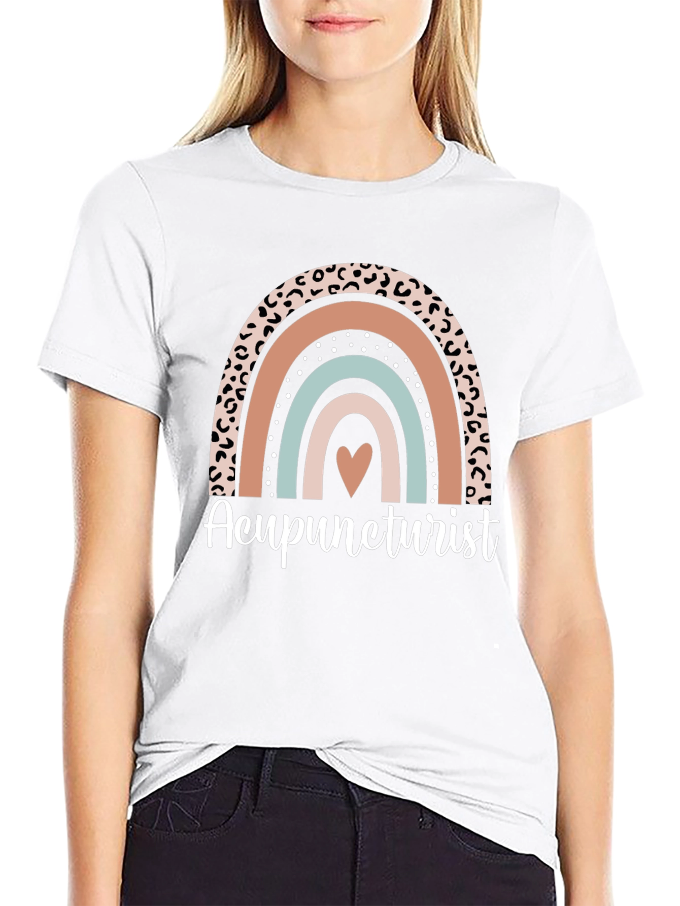 Acupuncturist Rainbow Leopard Print T-Shirt