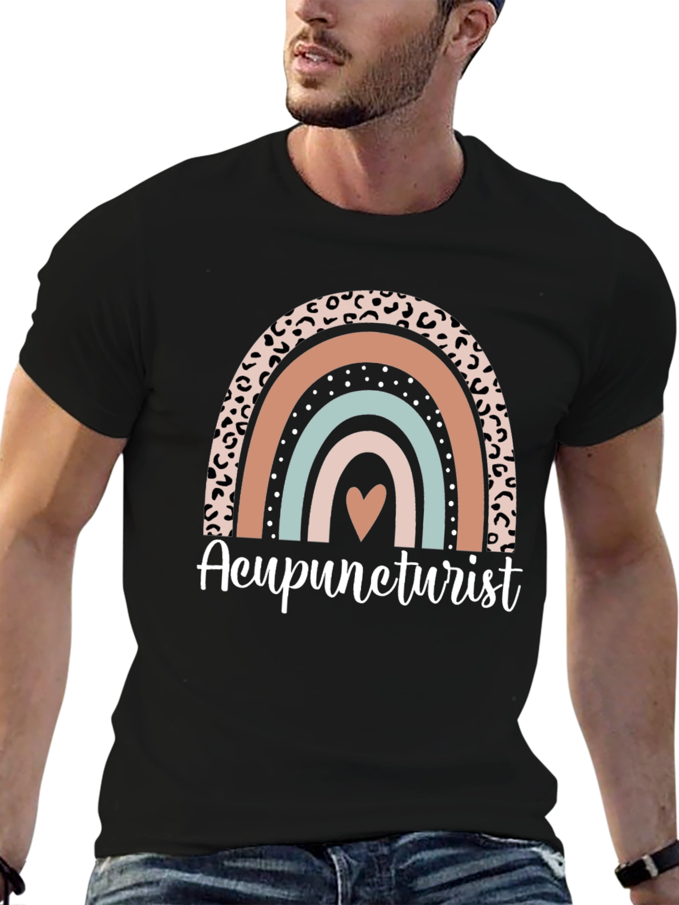 Acupuncturist Rainbow Leopard Print T-Shirt