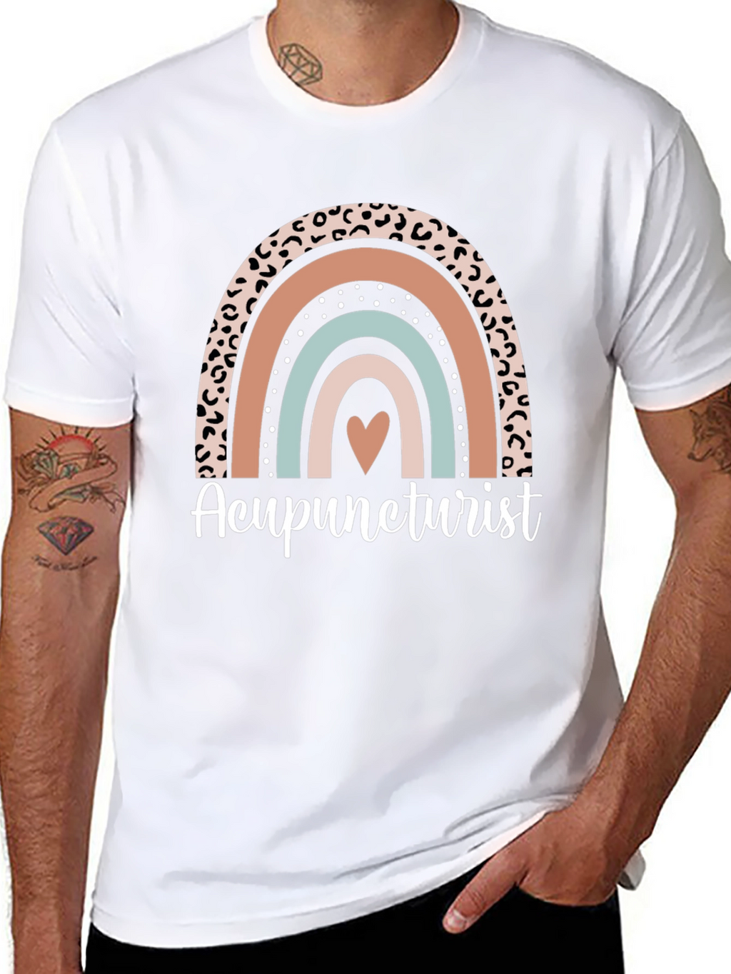 Acupuncturist Rainbow Leopard Print T-Shirt