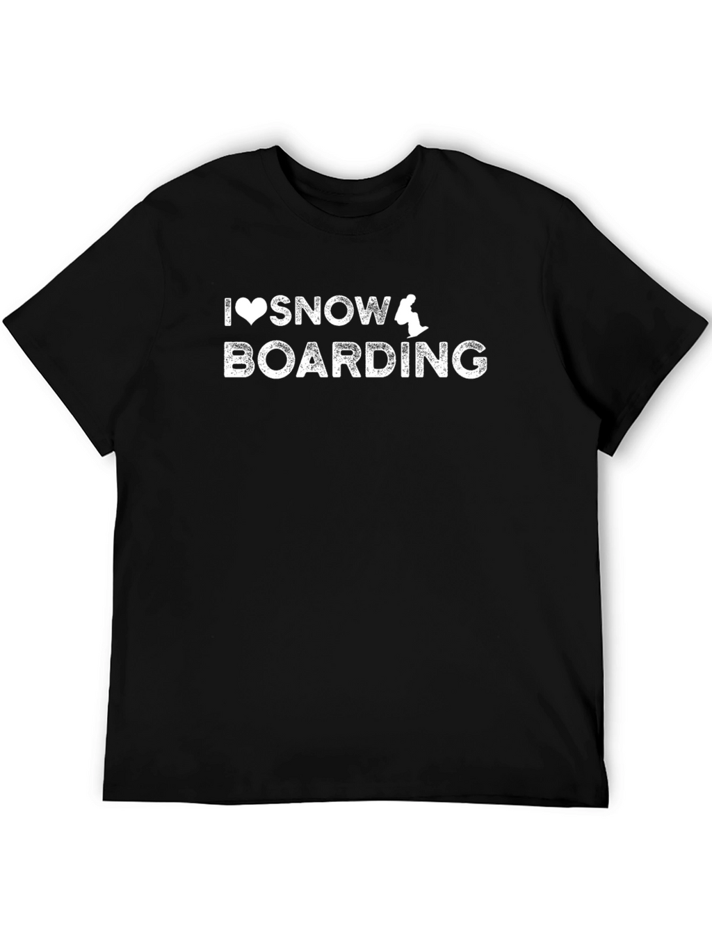 I Love Snowboarding Black T-Shirt