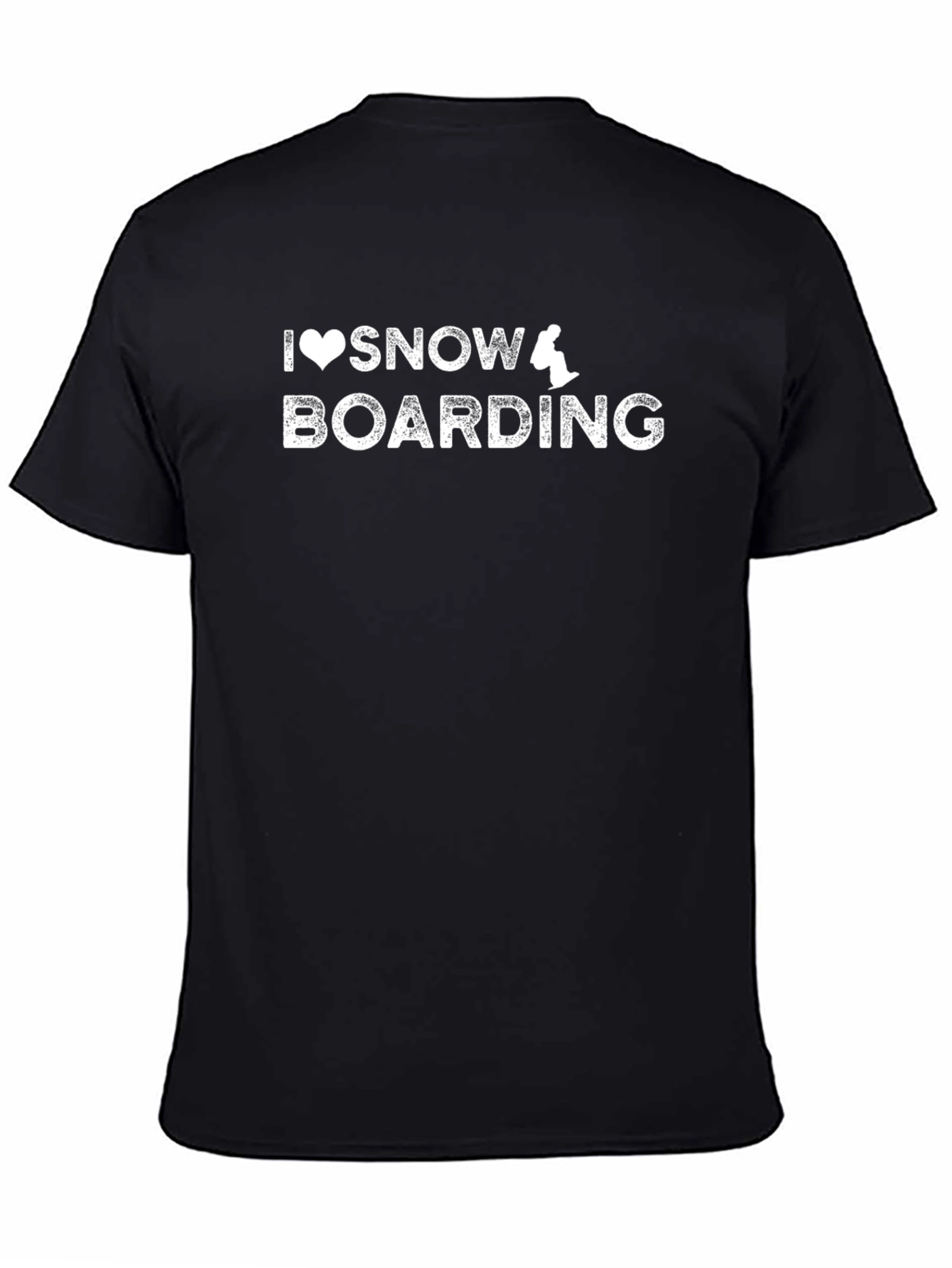 I Love Snowboarding Black T-Shirt