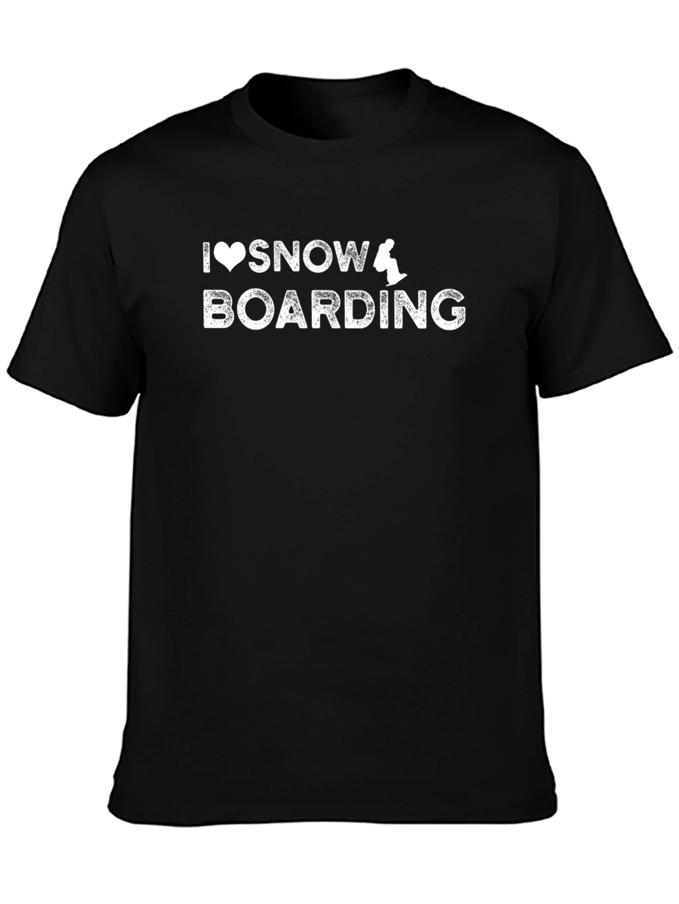 I Love Snowboarding Black T-Shirt