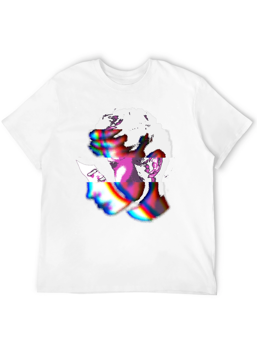Abstract Glitch Art Graphic Tee - Black Unisex Shirt