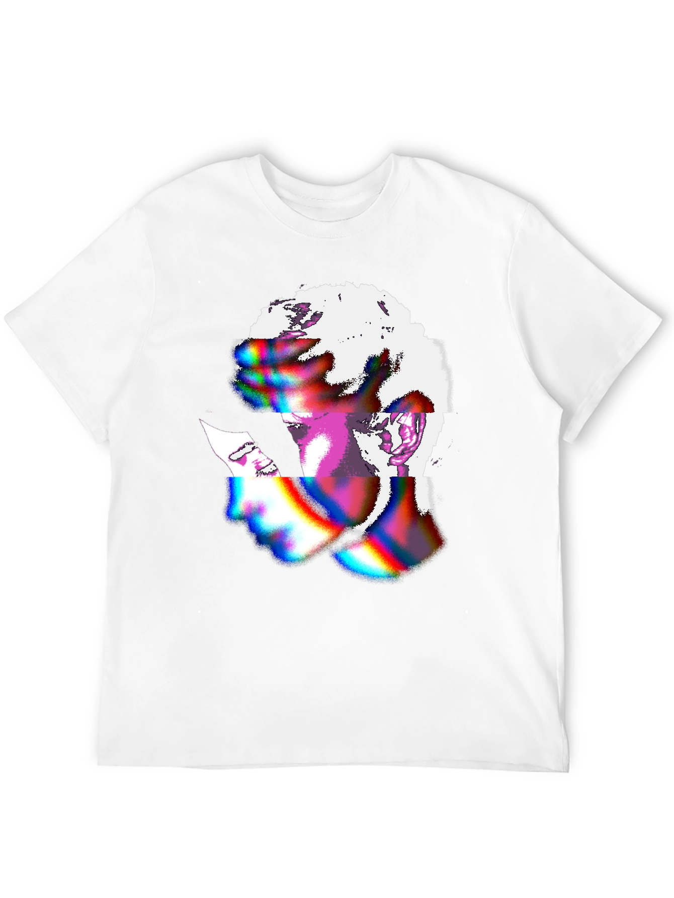Abstract Glitch Art Graphic Tee - Black Unisex Shirt