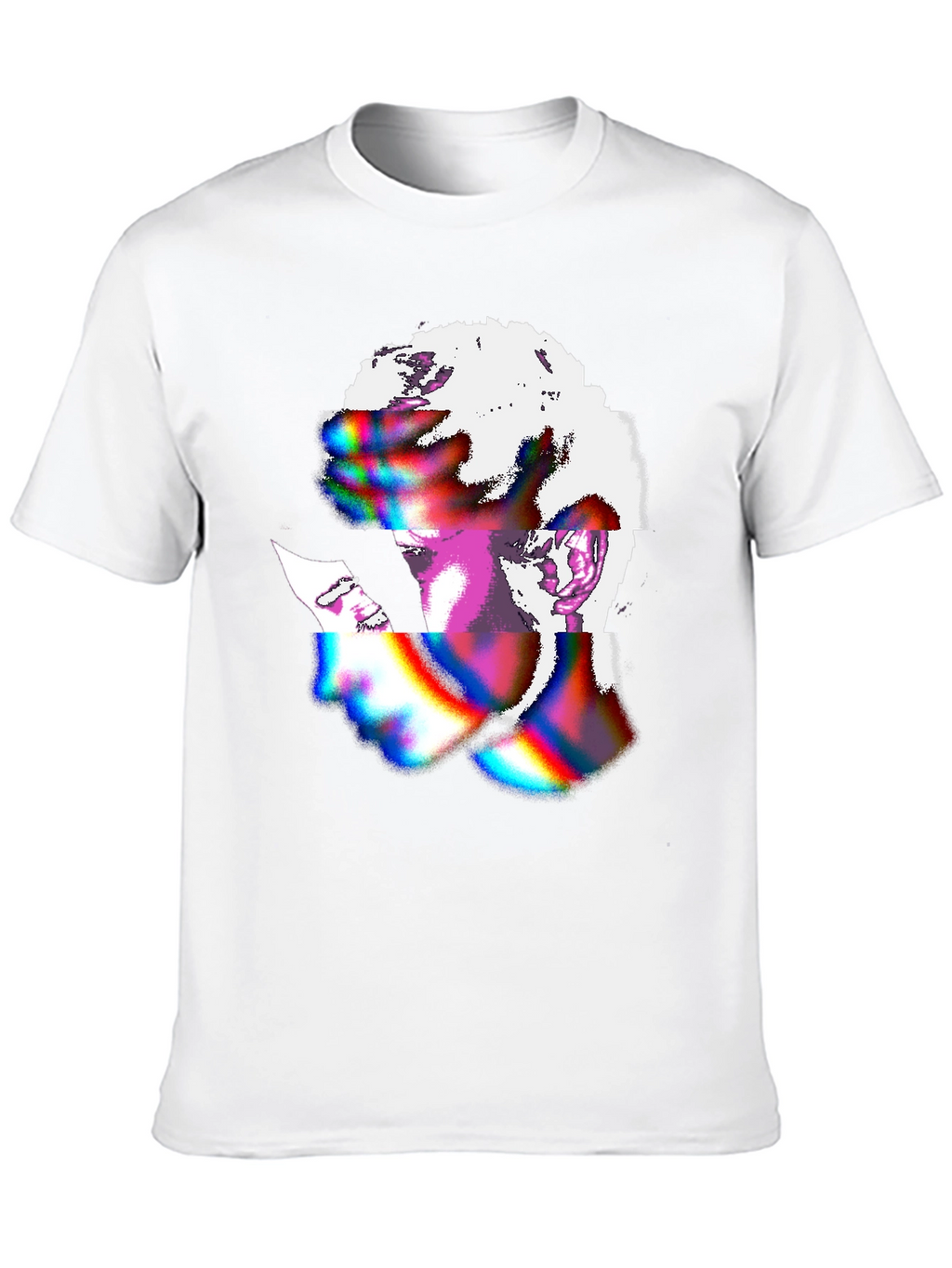 Abstract Glitch Art Graphic Tee - Black Unisex Shirt