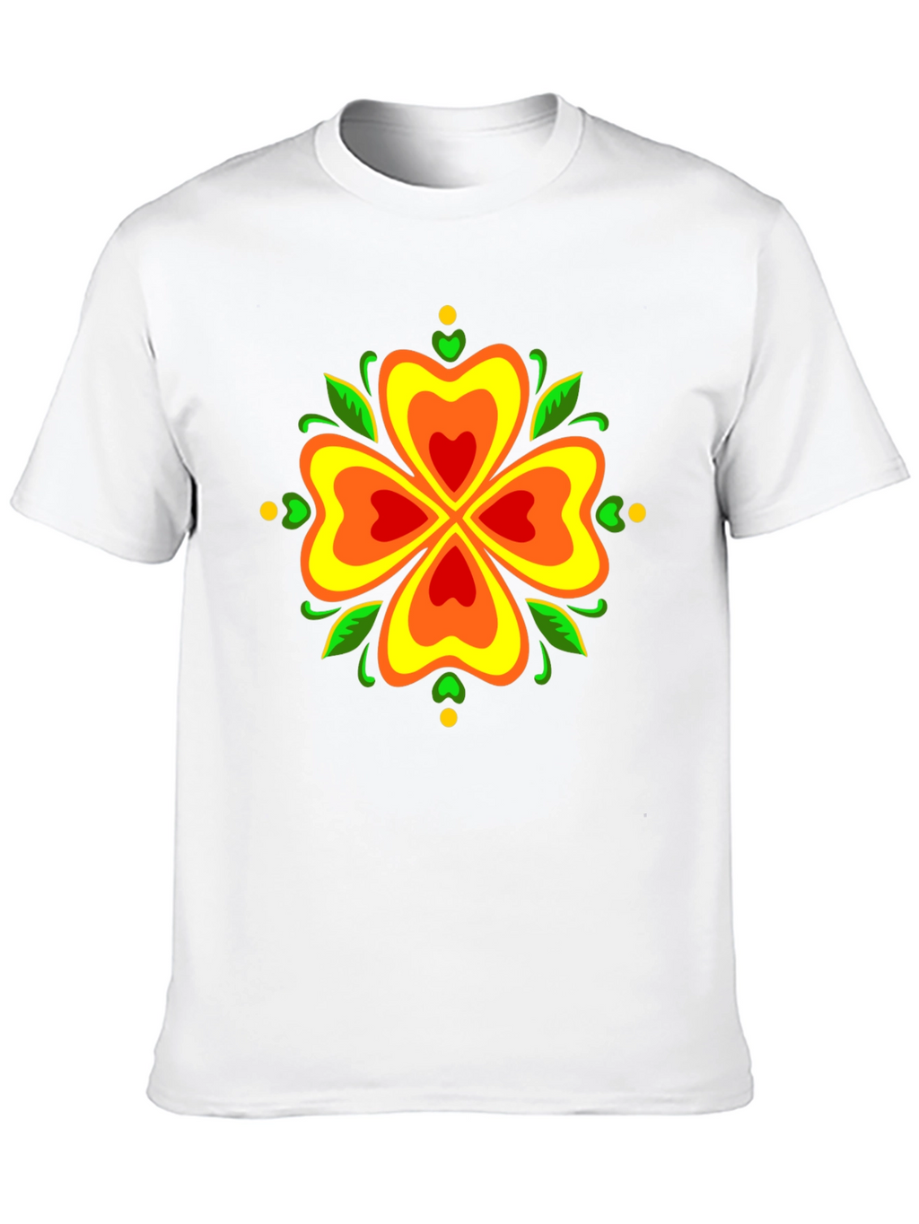 Floral Clover Graphic Tee - Stylish Black T-Shirt