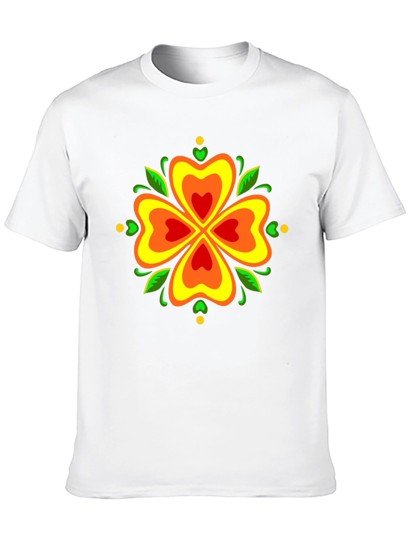 Floral Clover Graphic Tee - Stylish Black T-Shirt