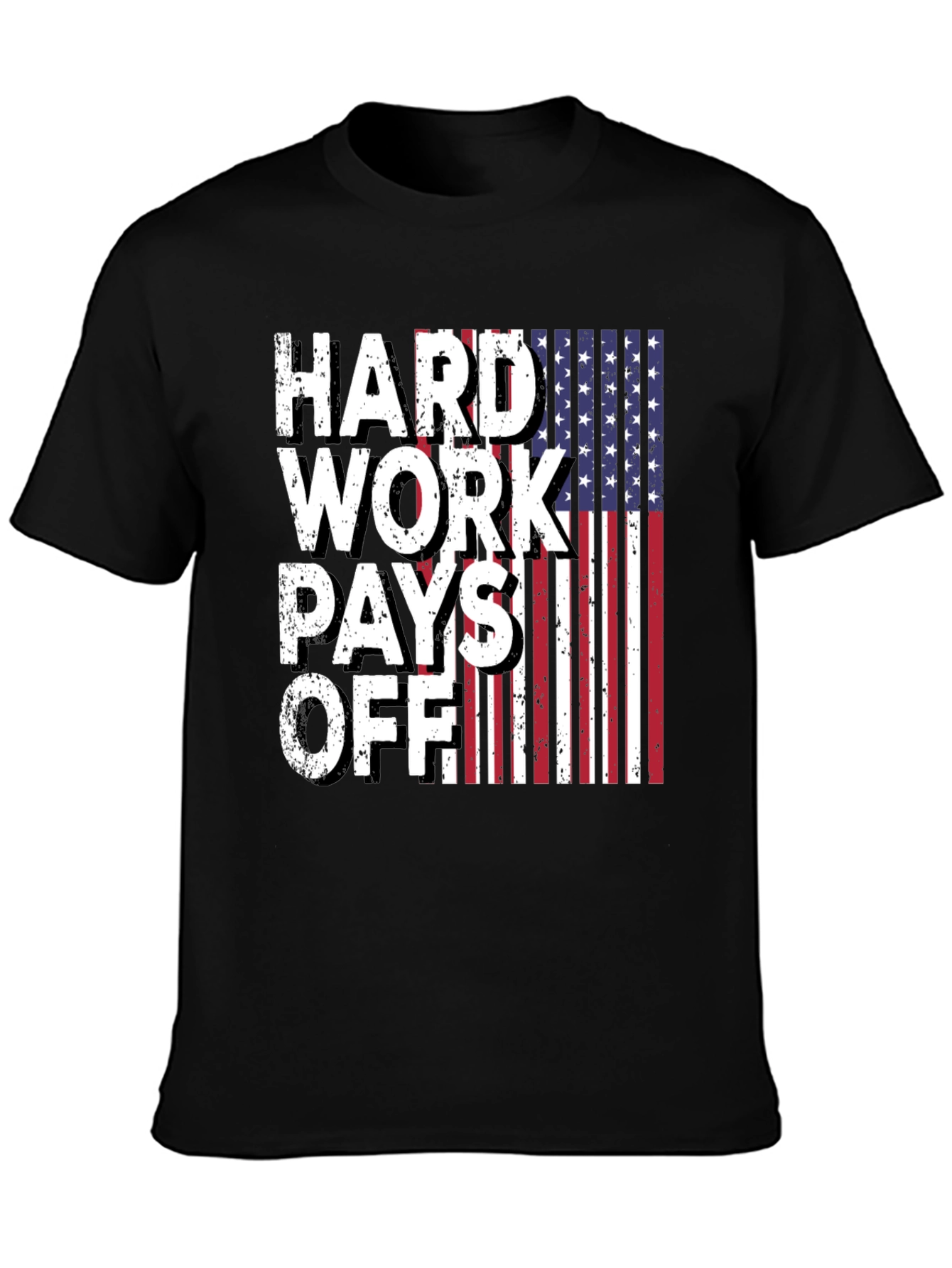 Hard Work Pays Off USA Flag Graphic Tee