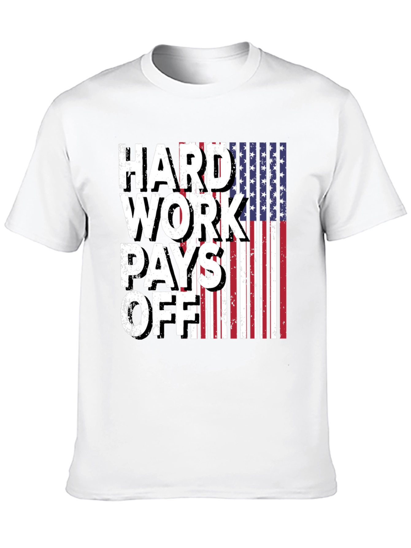 Hard Work Pays Off USA Flag Graphic Tee