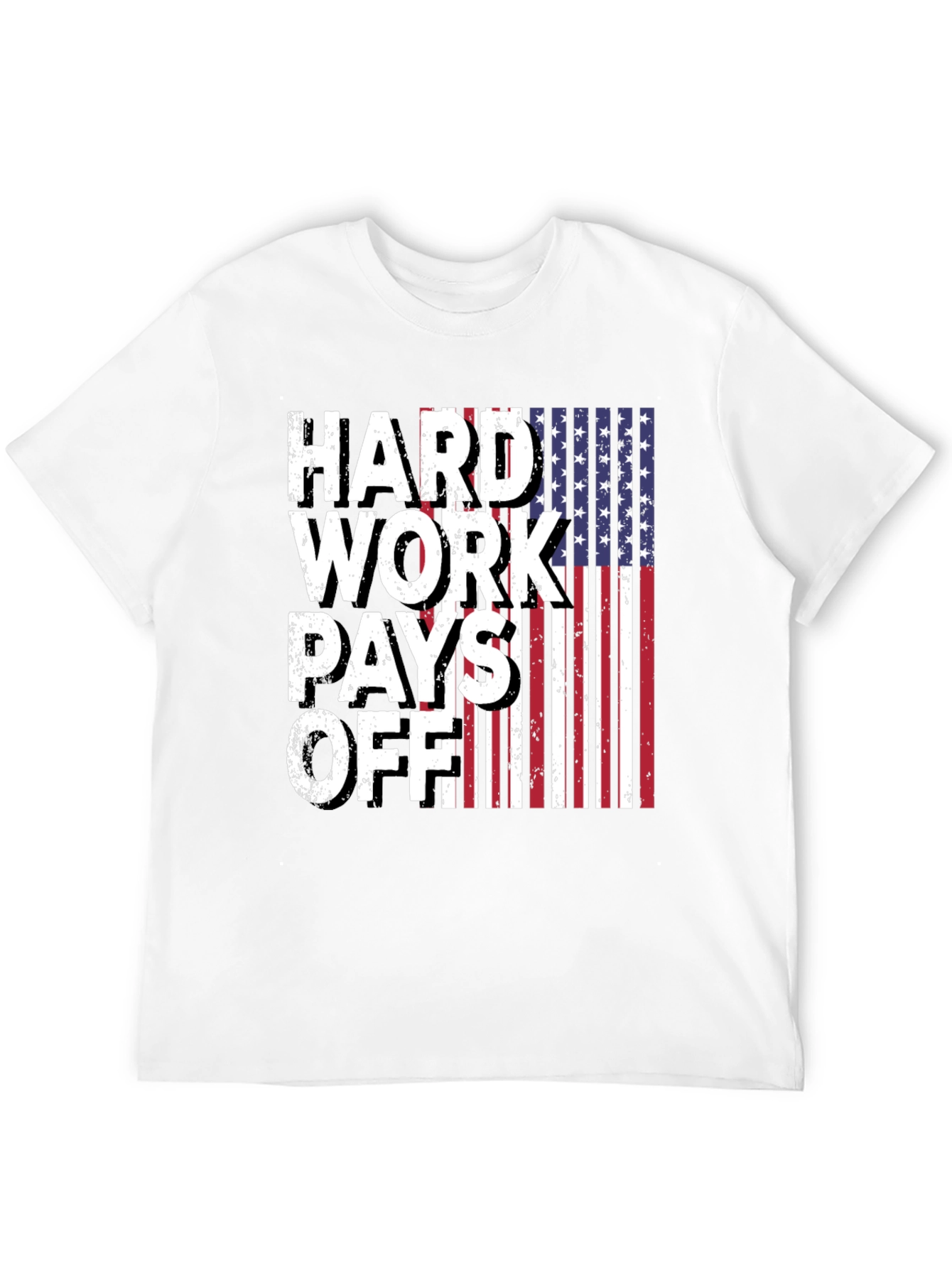 Hard Work Pays Off USA Flag Graphic Tee
