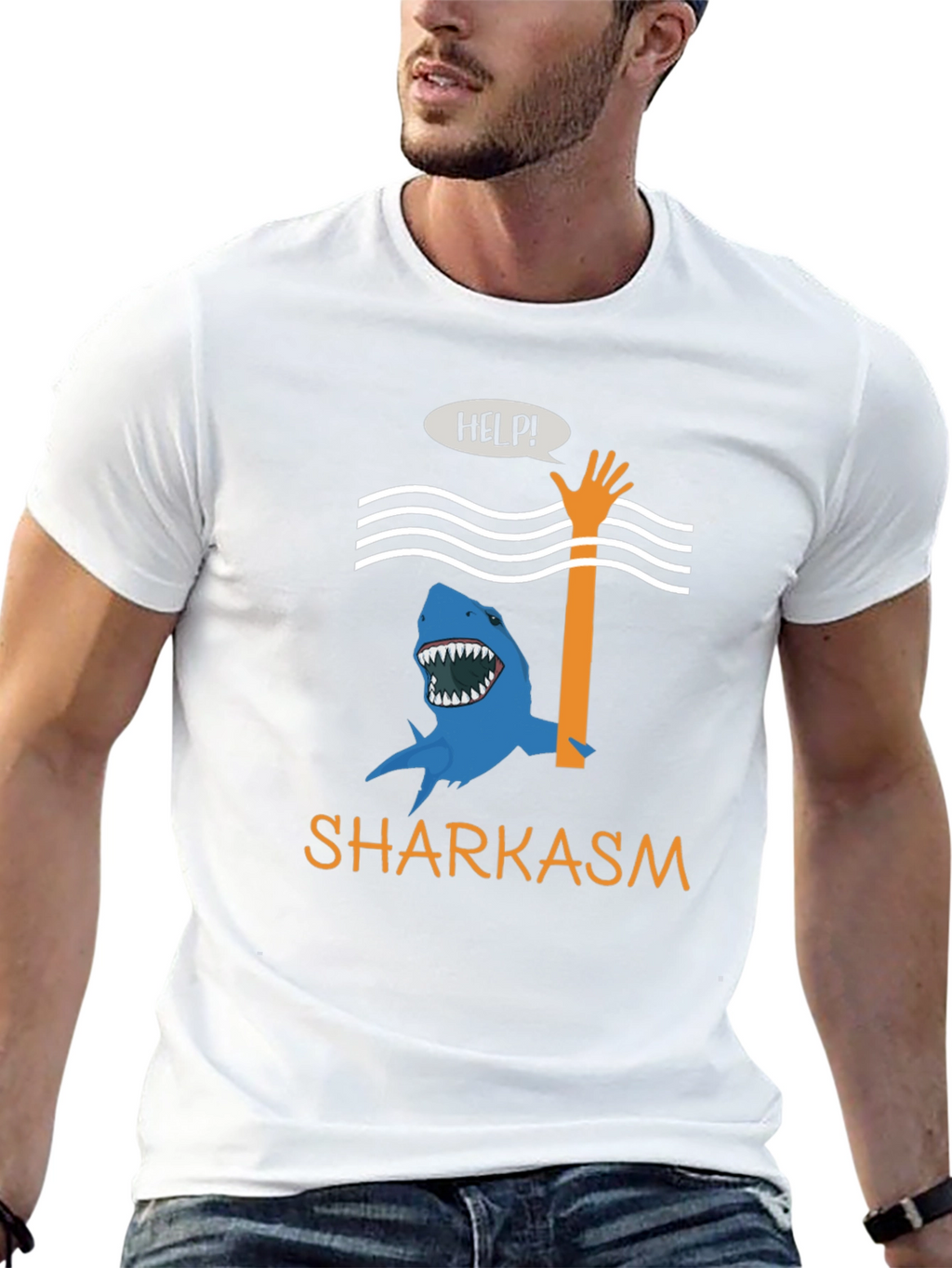 Sharkasm Funny Graphic T-Shirt