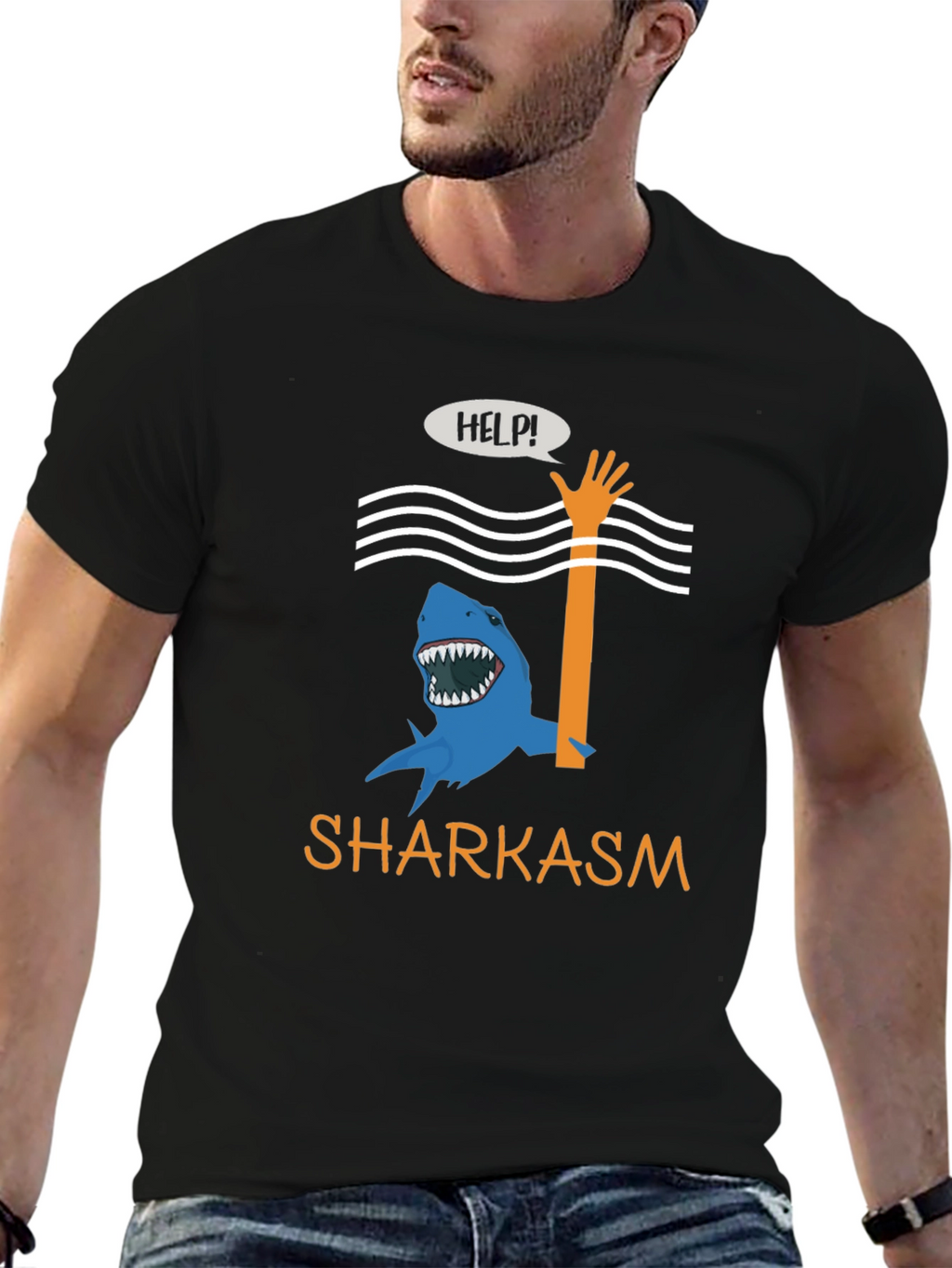 Sharkasm Funny Graphic T-Shirt