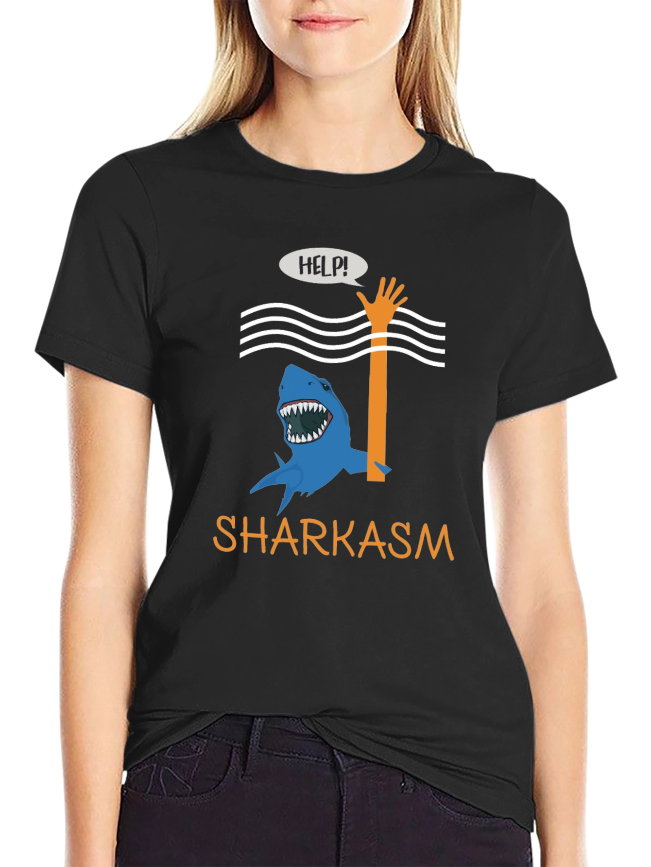 Sharkasm Funny Graphic T-Shirt