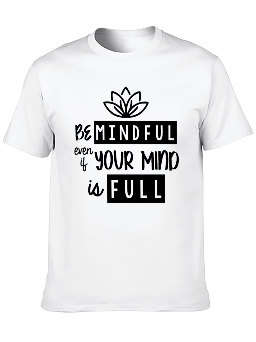 Mindful Graphic Print Black Tee