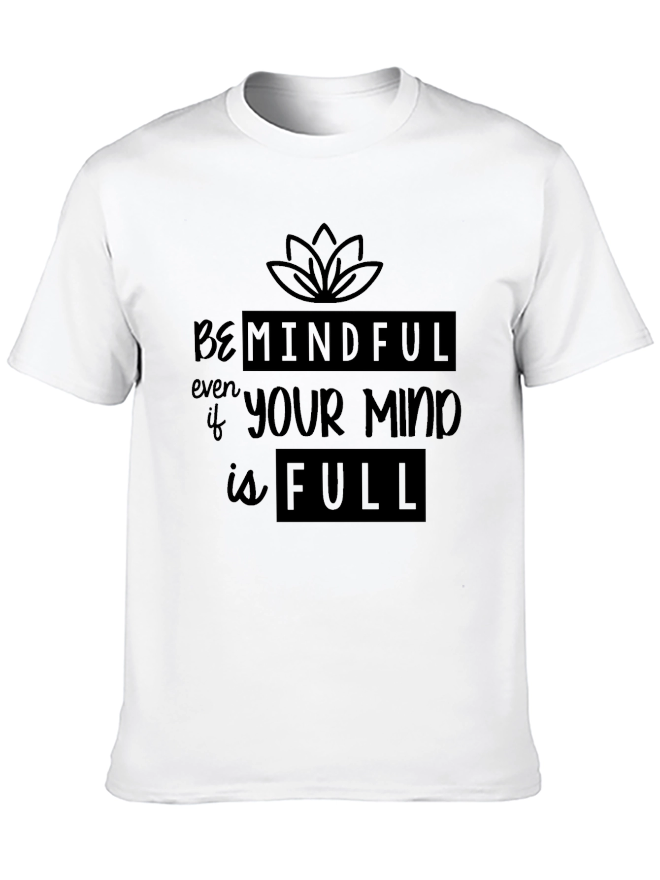 Mindful Graphic Print Black Tee