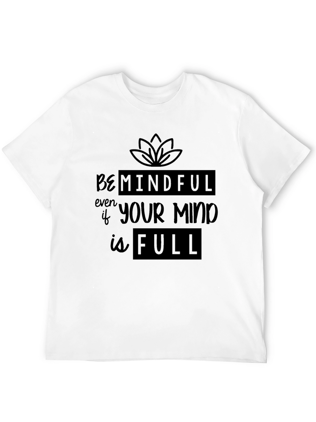Mindful Graphic Print Black Tee