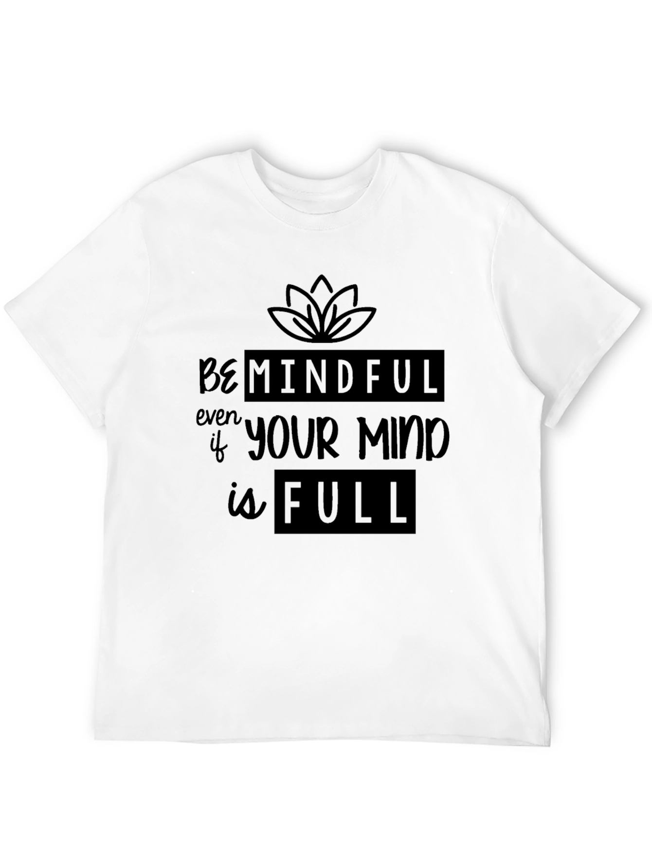 Mindful Graphic Print Black Tee