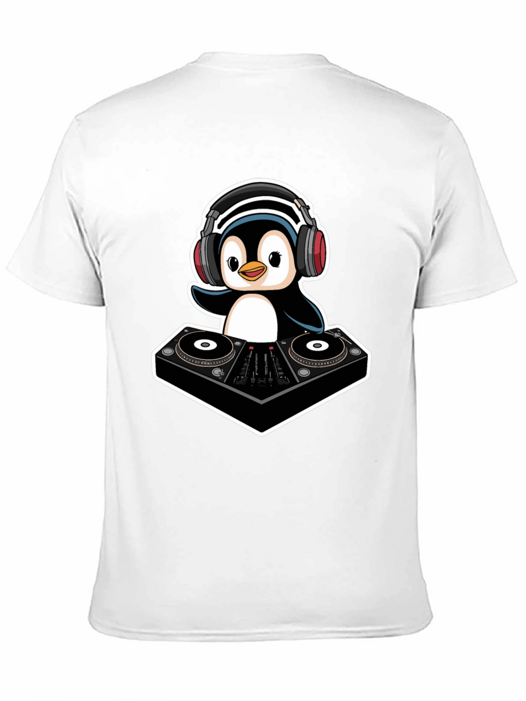 DJ Penguin T-Shirt - Cool Black Graphic Tee