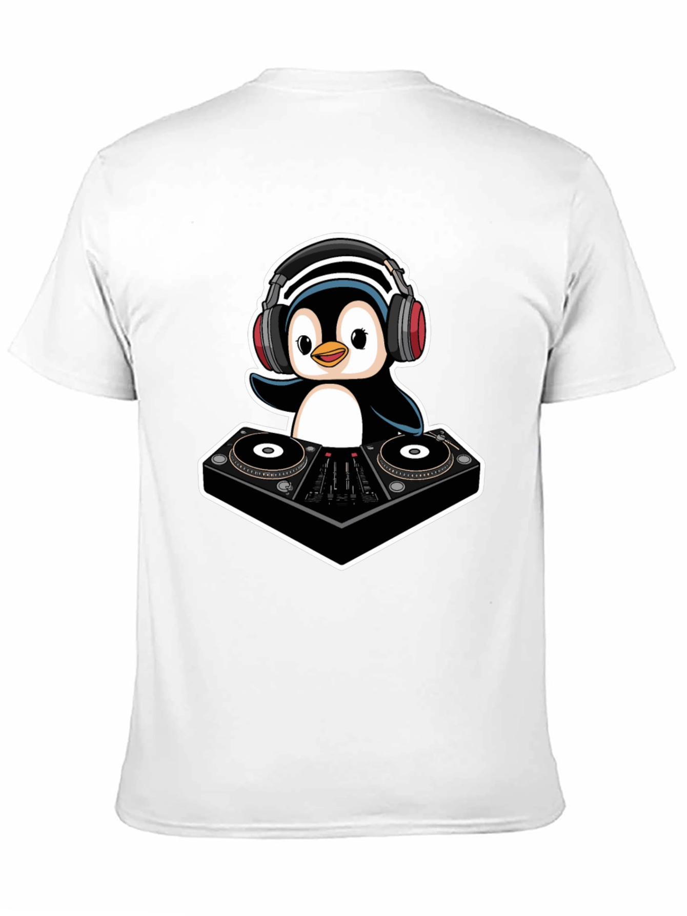 DJ Penguin T-Shirt - Cool Black Graphic Tee