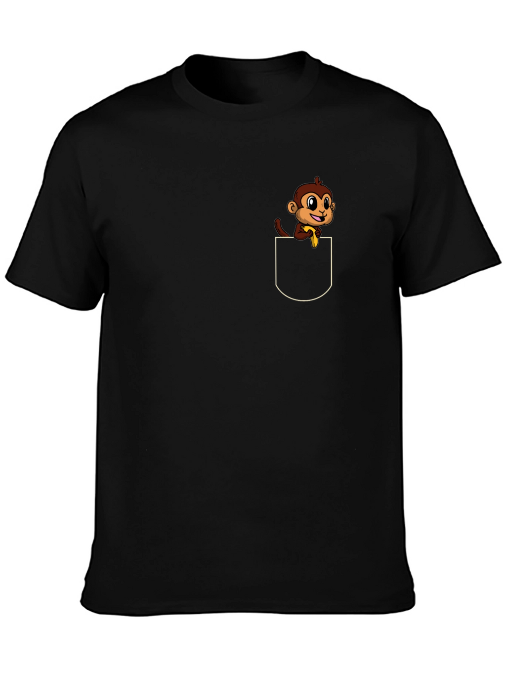 Monkey Pocket T-Shirt - Cute Cartoon Tee