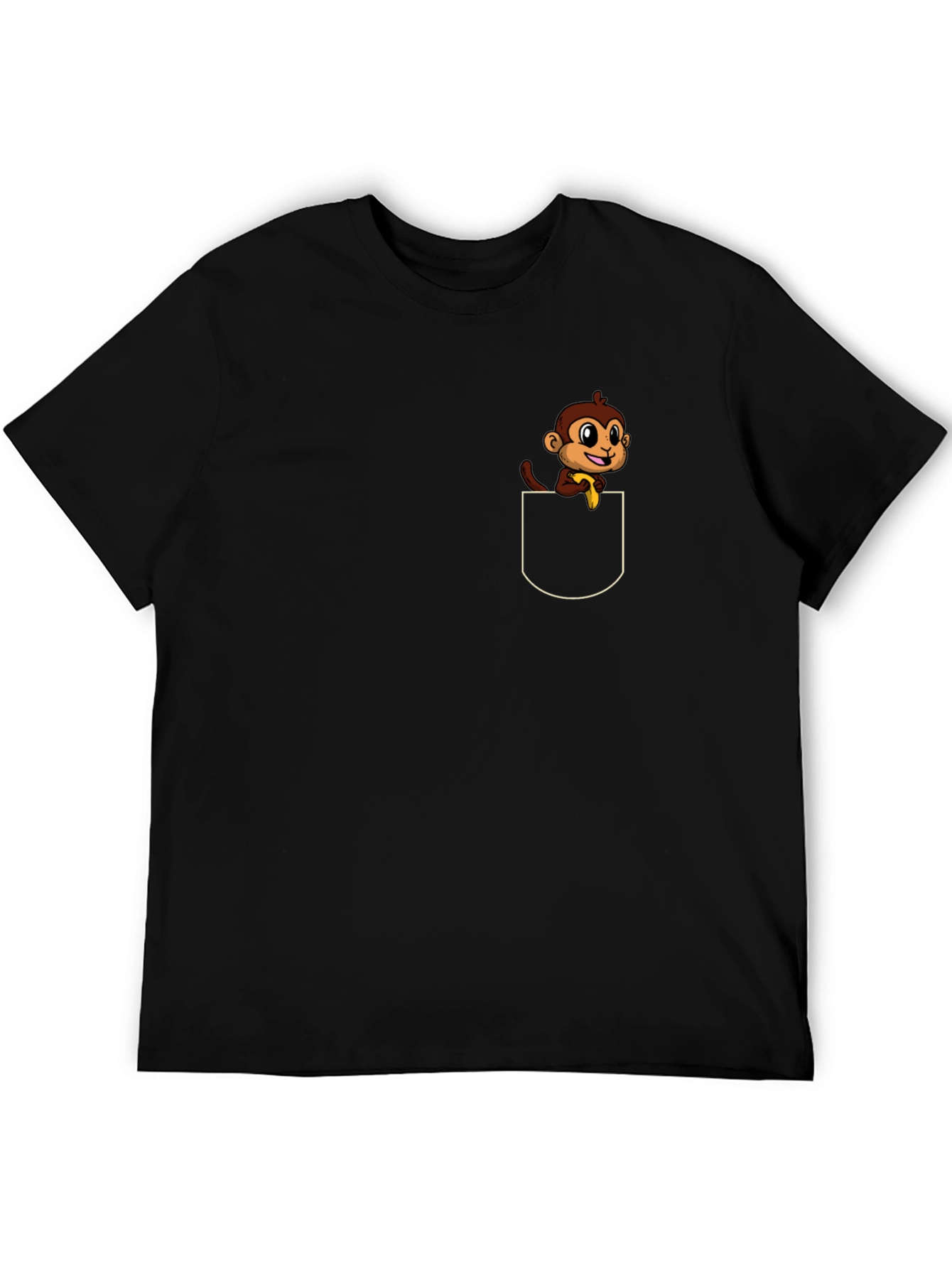 Monkey Pocket T-Shirt - Cute Cartoon Tee