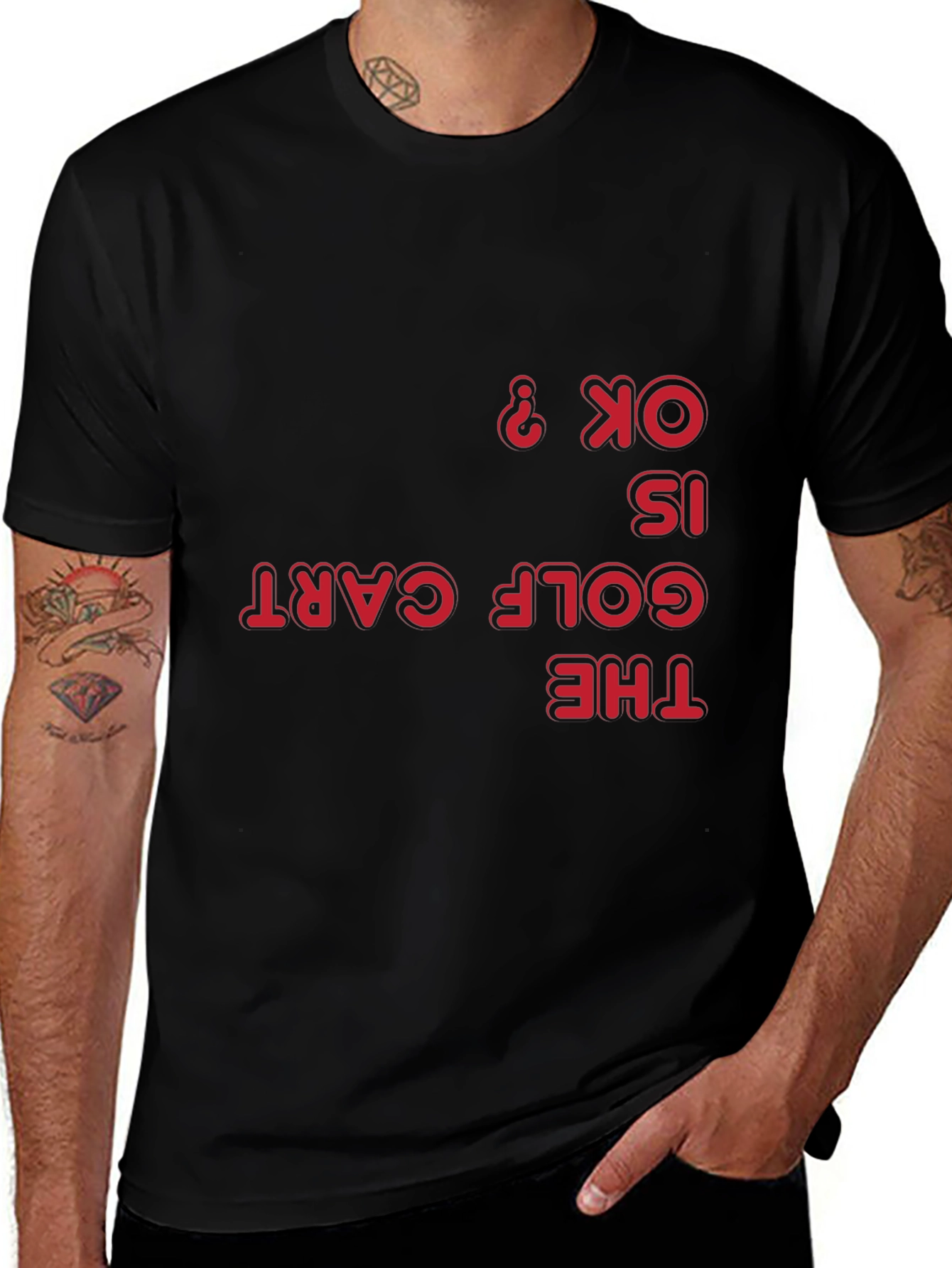 Golf Cart Humor Tee - Is the Golf Cart OK? Graphic T-Shirt