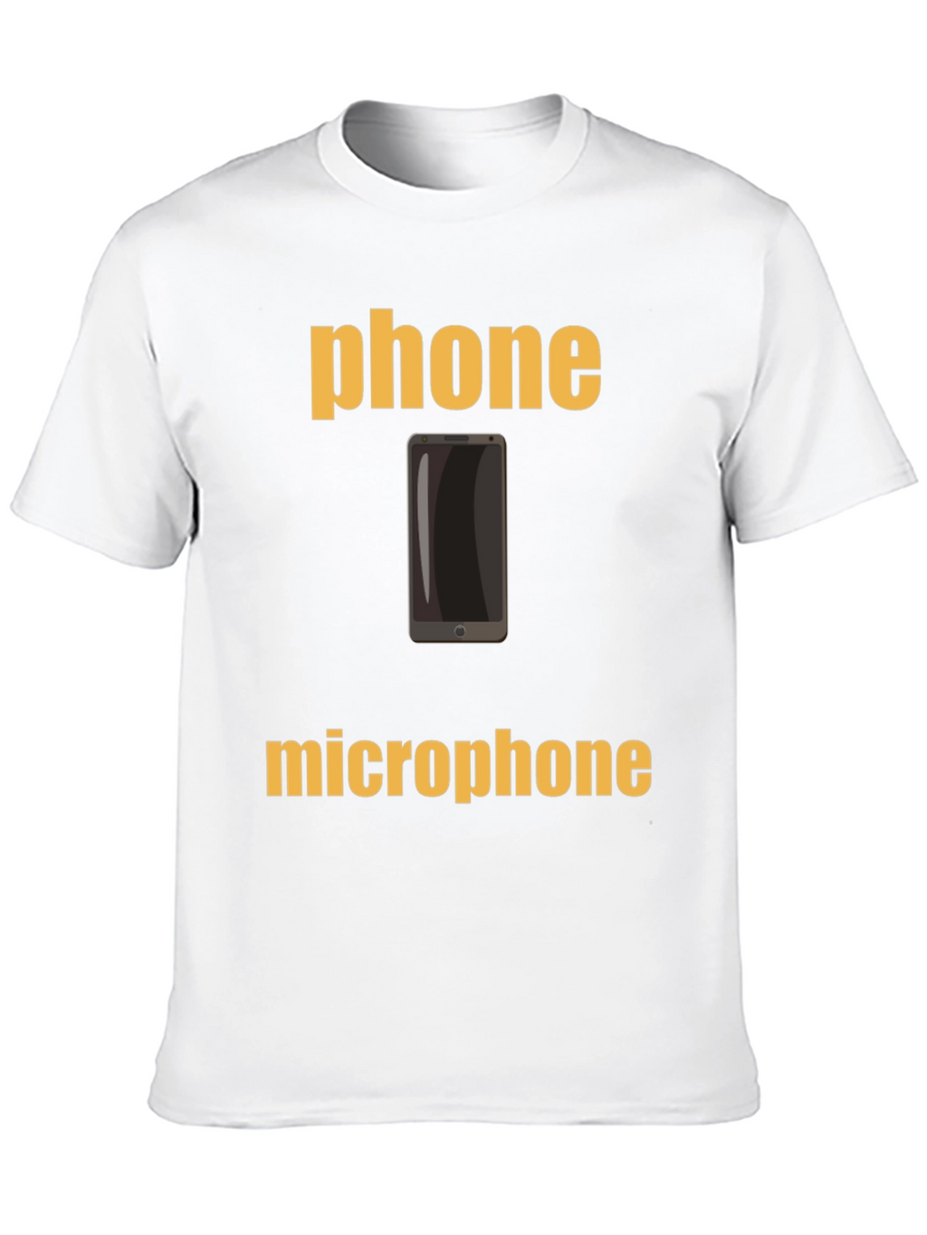 Phone Microphone Graphic Tee - Black Cotton T-Shirt