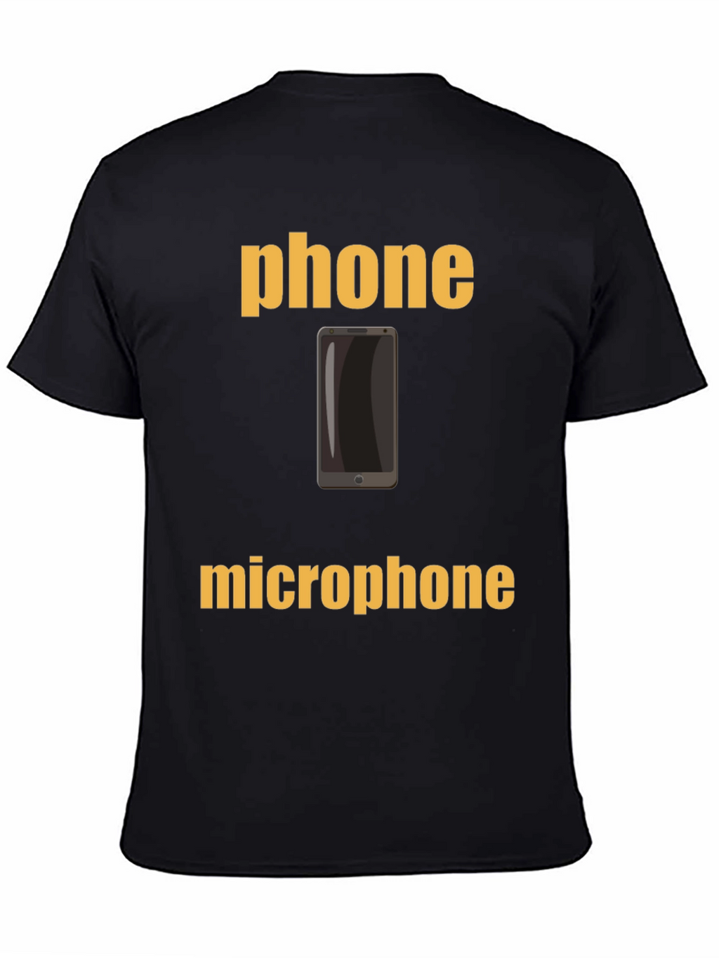 Phone Microphone Graphic Tee - Black Cotton T-Shirt