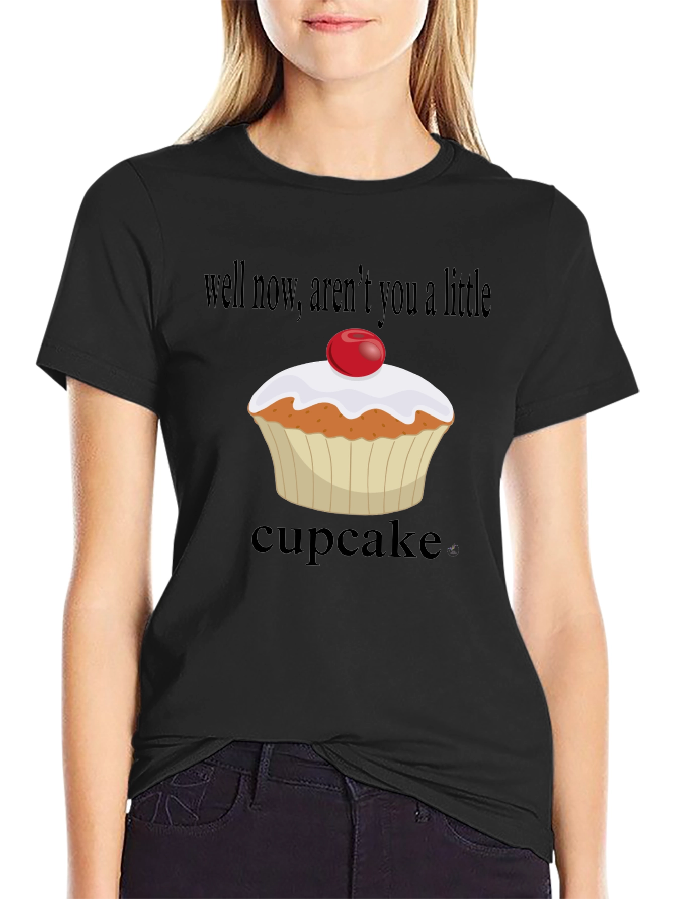 Cupcake T-Shirt: Arent You A Little Cupcake? Black Tee