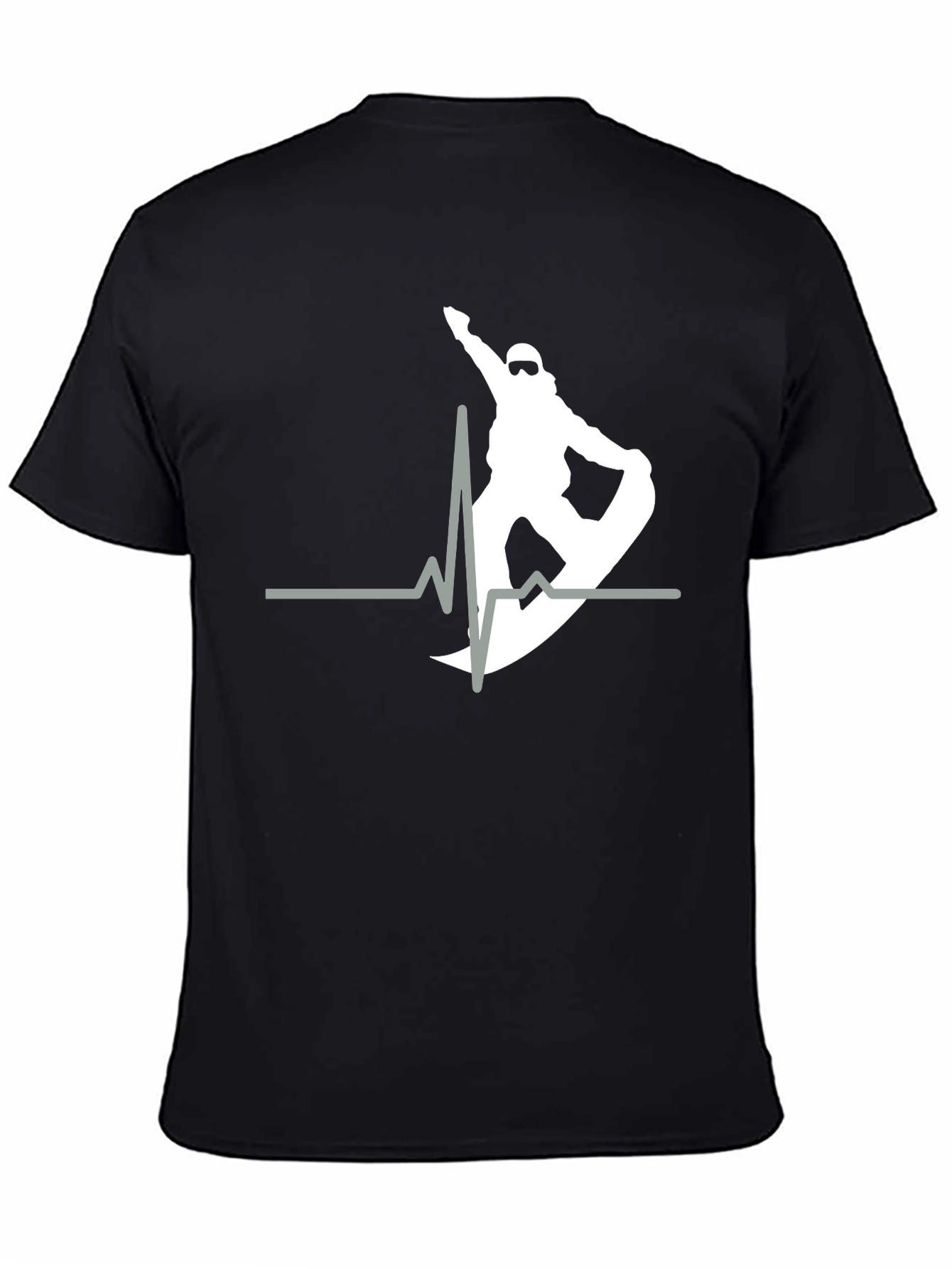 Snowboard Heartbeat T-Shirt - Black