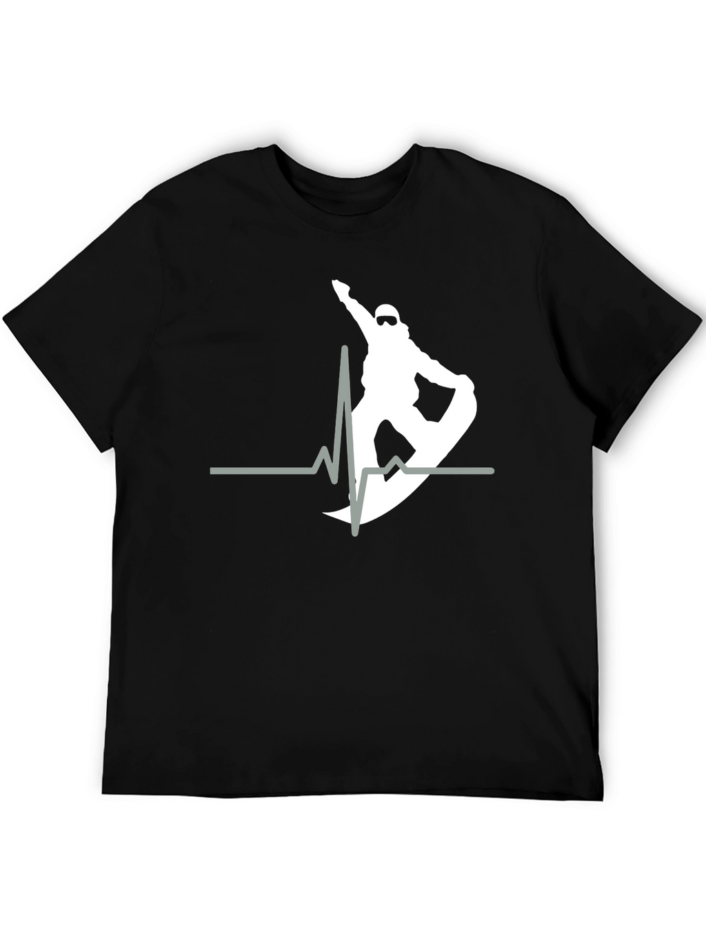 Snowboard Heartbeat T-Shirt - Black