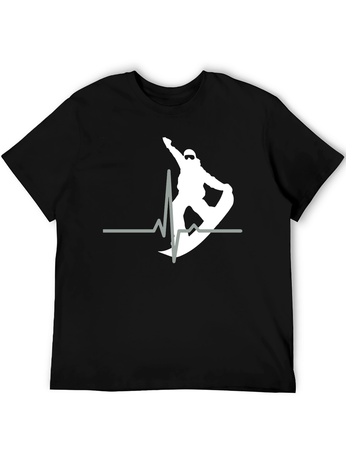 Snowboard Heartbeat T-Shirt - Black