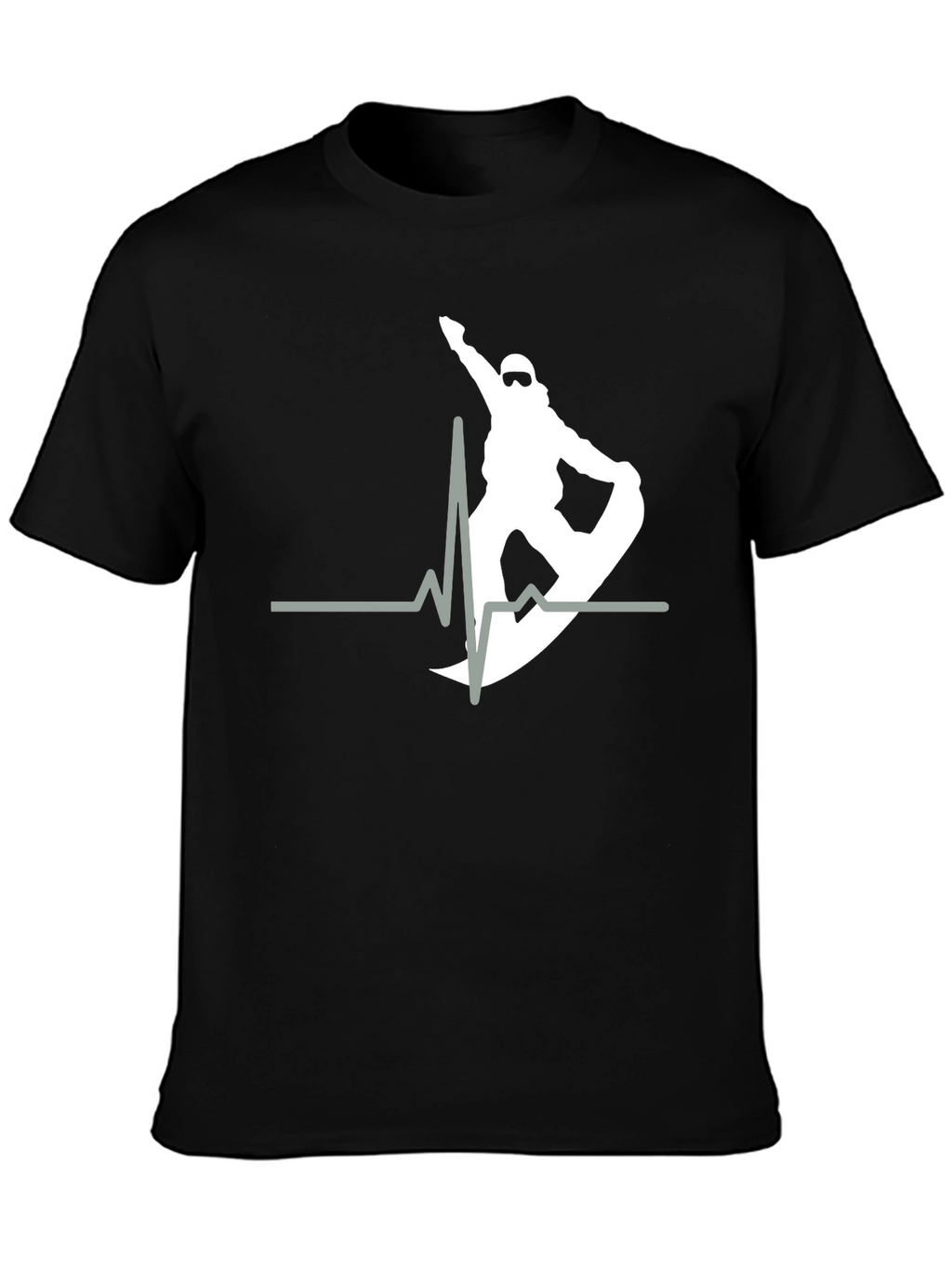 Snowboard Heartbeat T-Shirt - Black