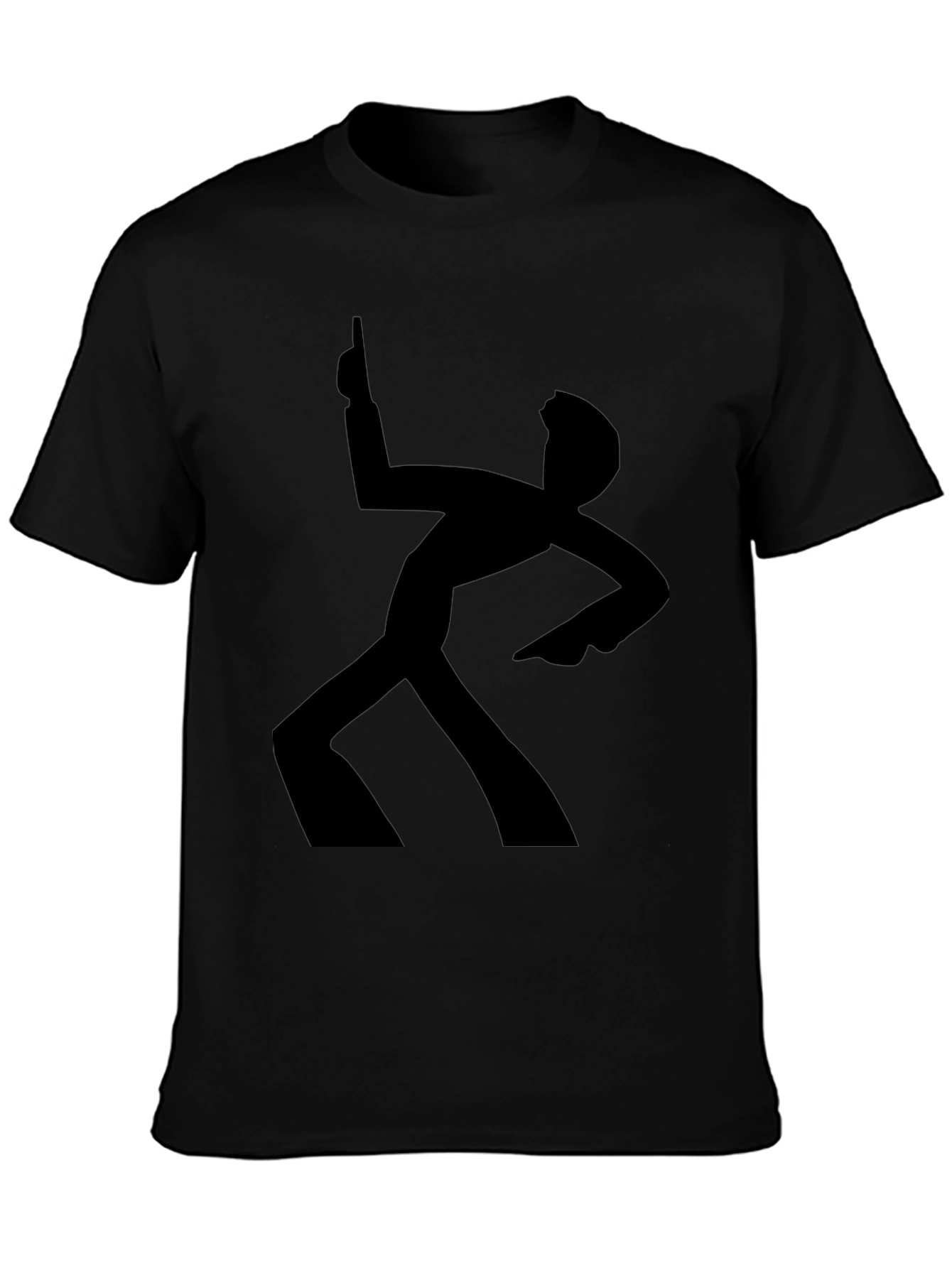 Funky Retro Dance Silhouette Black T-Shirt