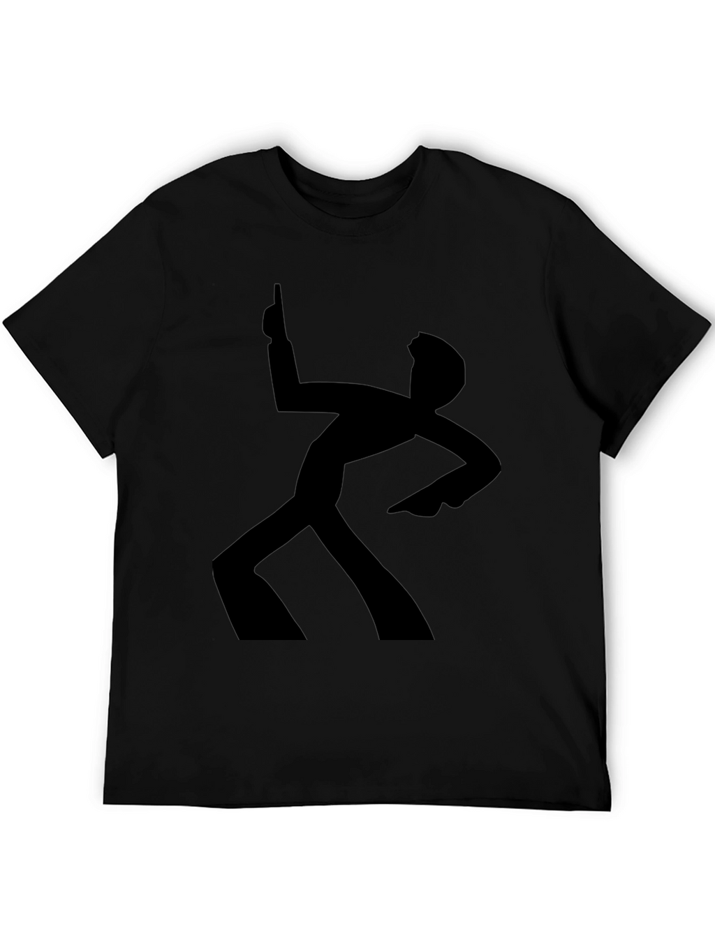 Funky Retro Dance Silhouette Black T-Shirt