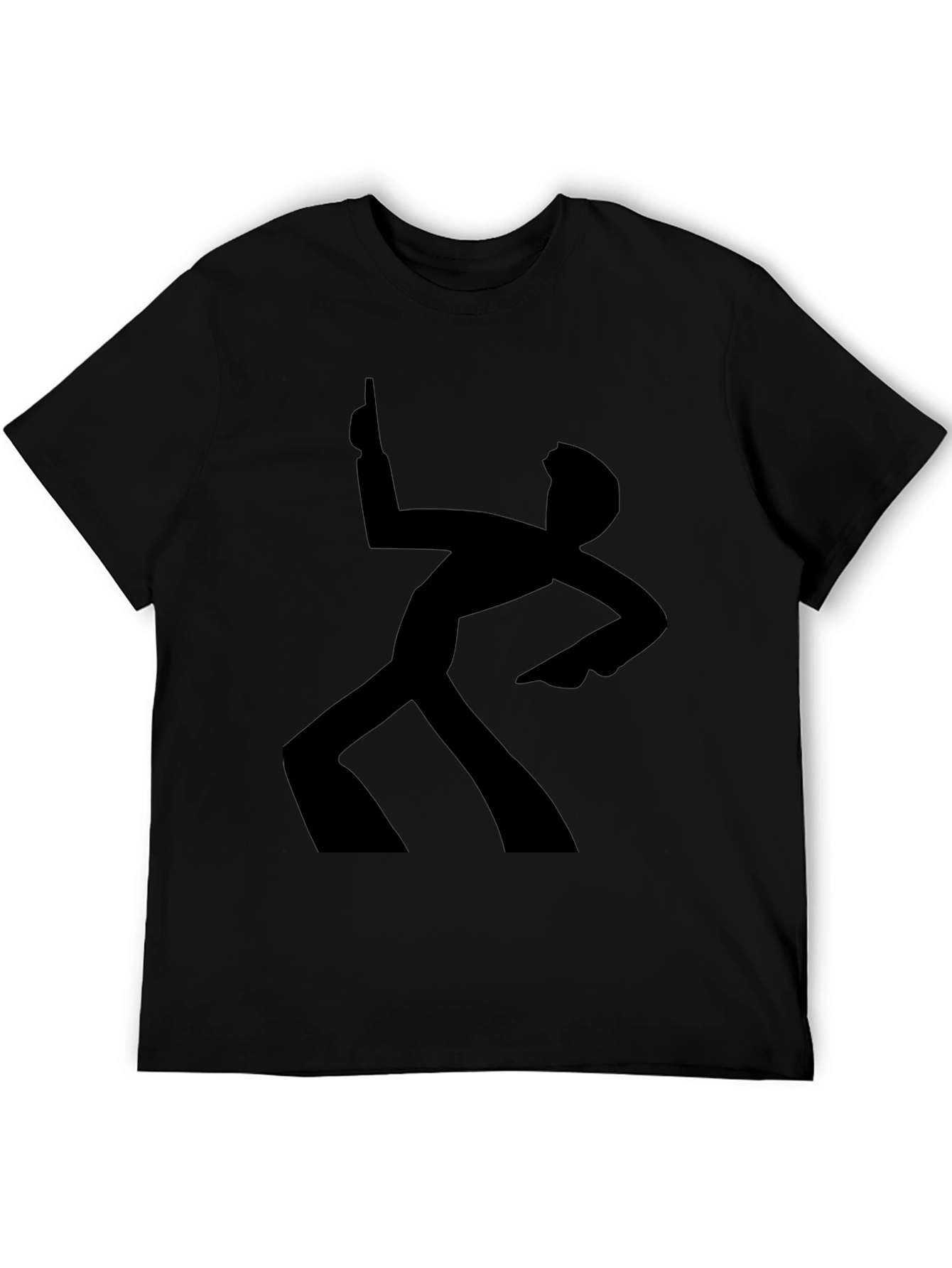 Funky Retro Dance Silhouette Black T-Shirt