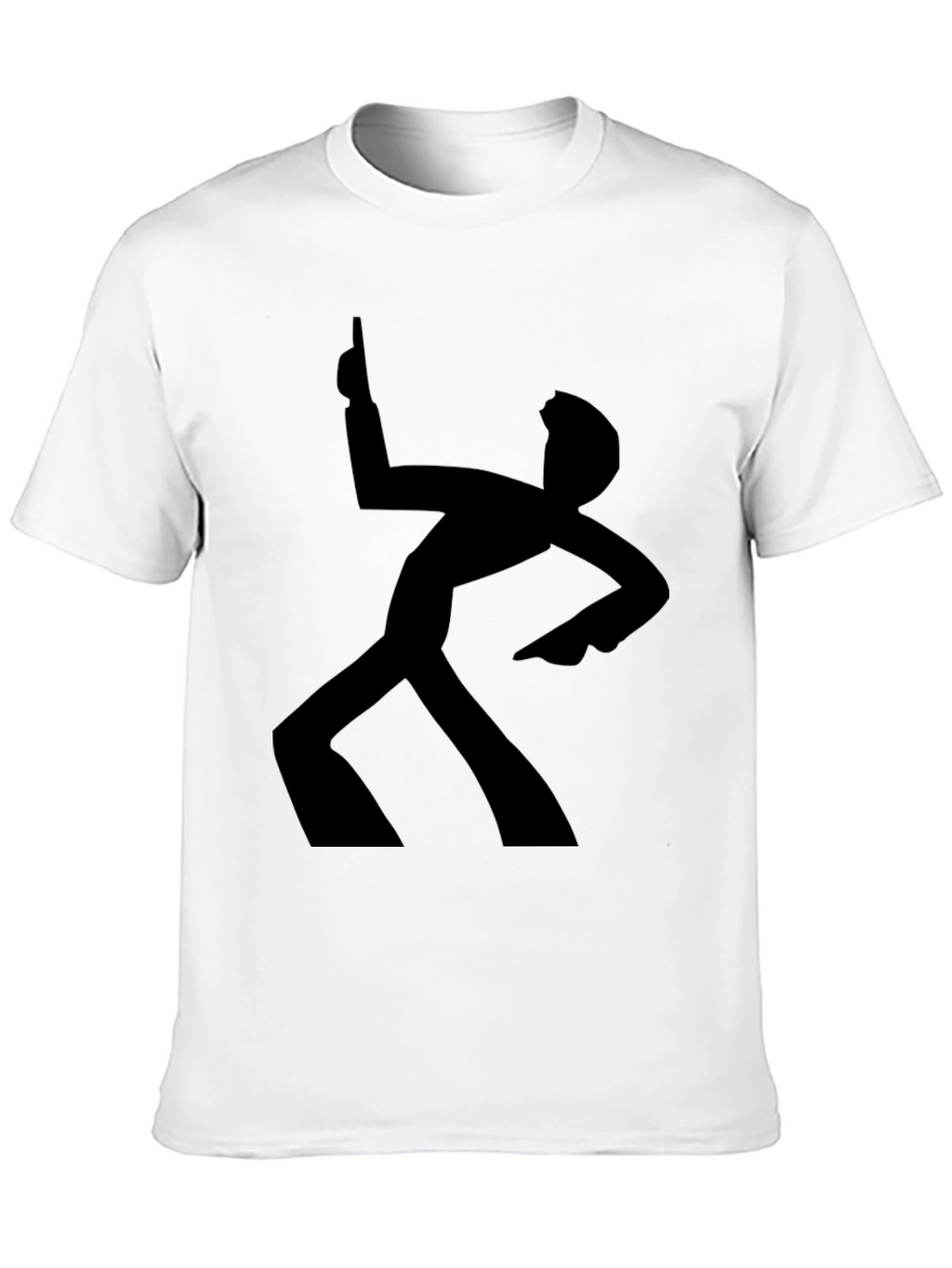 Funky Retro Dance Silhouette Black T-Shirt