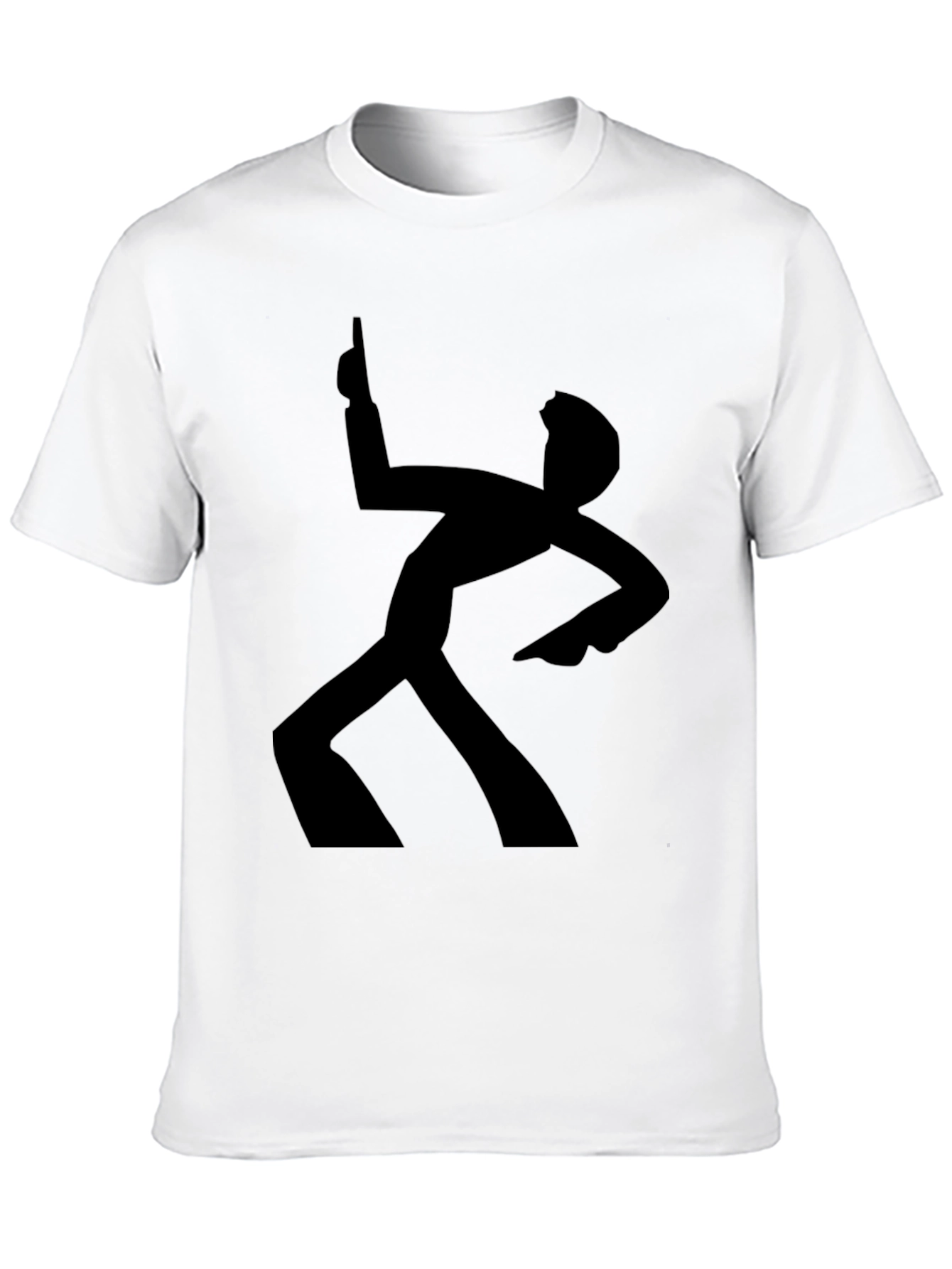 Funky Retro Dance Silhouette Black T-Shirt