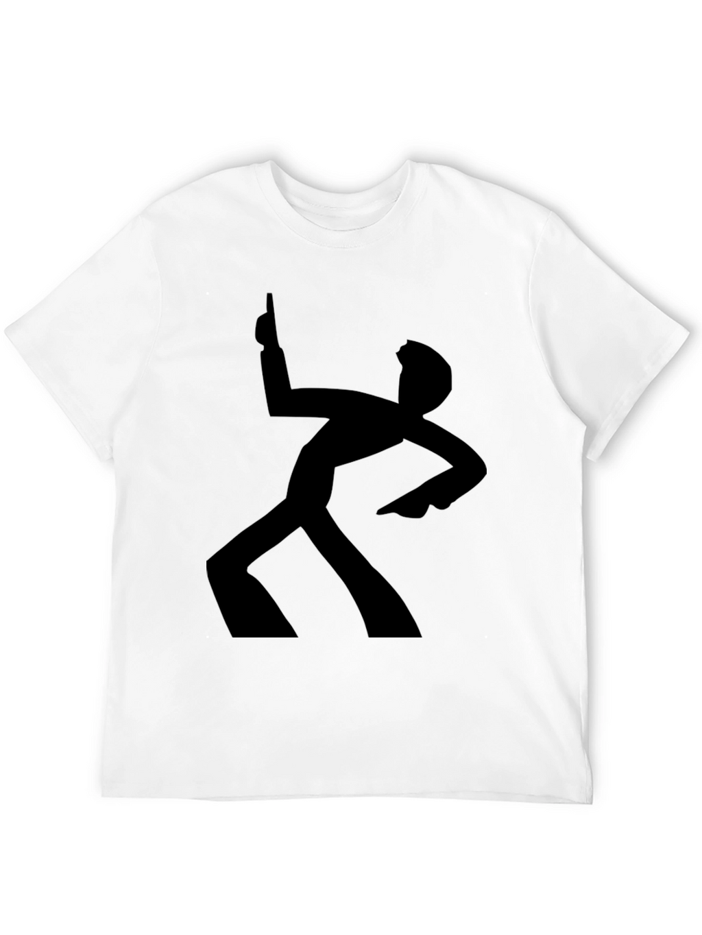 Funky Retro Dance Silhouette Black T-Shirt