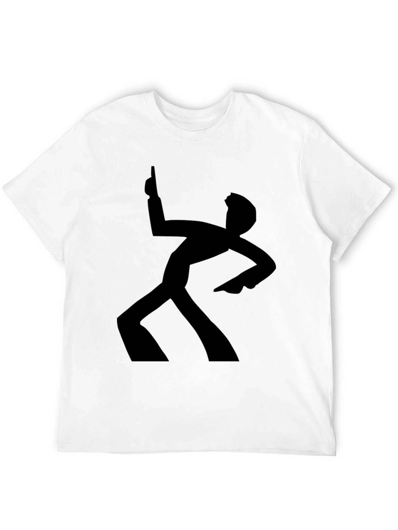 Funky Retro Dance Silhouette Black T-Shirt