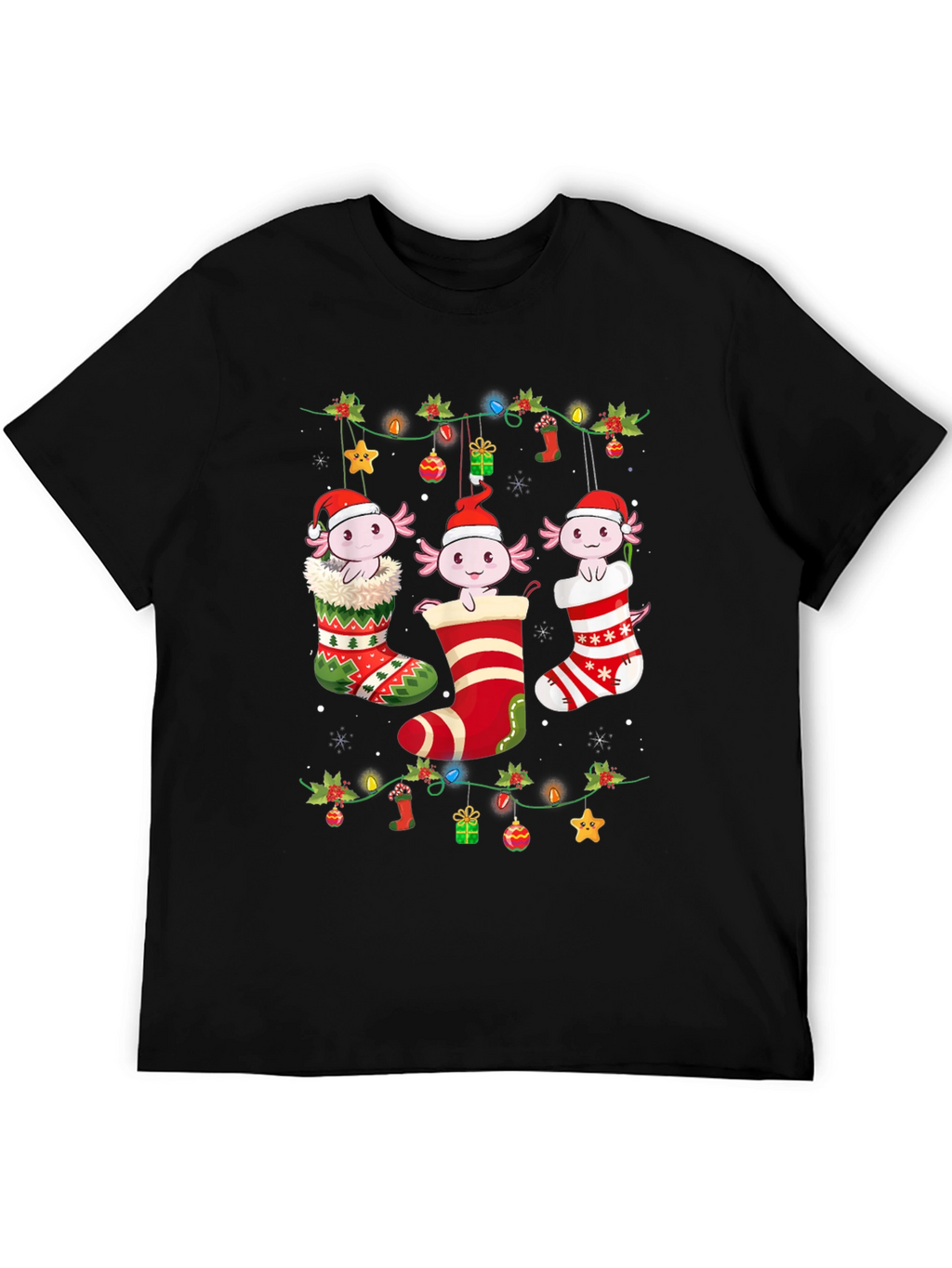 Christmas Axolotl Stocking T-Shirt
