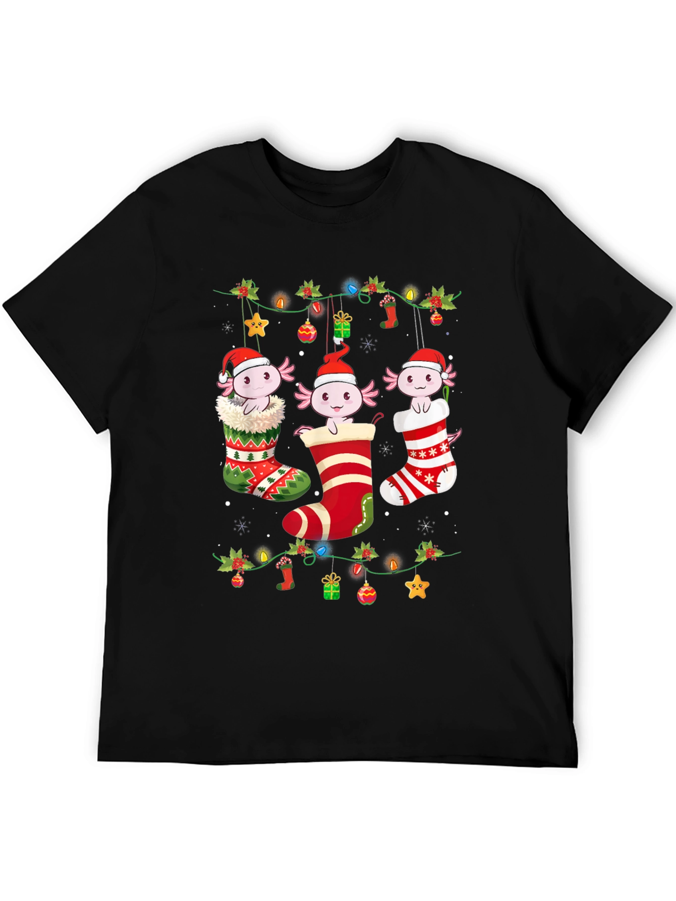 Christmas Axolotl Stocking T-Shirt
