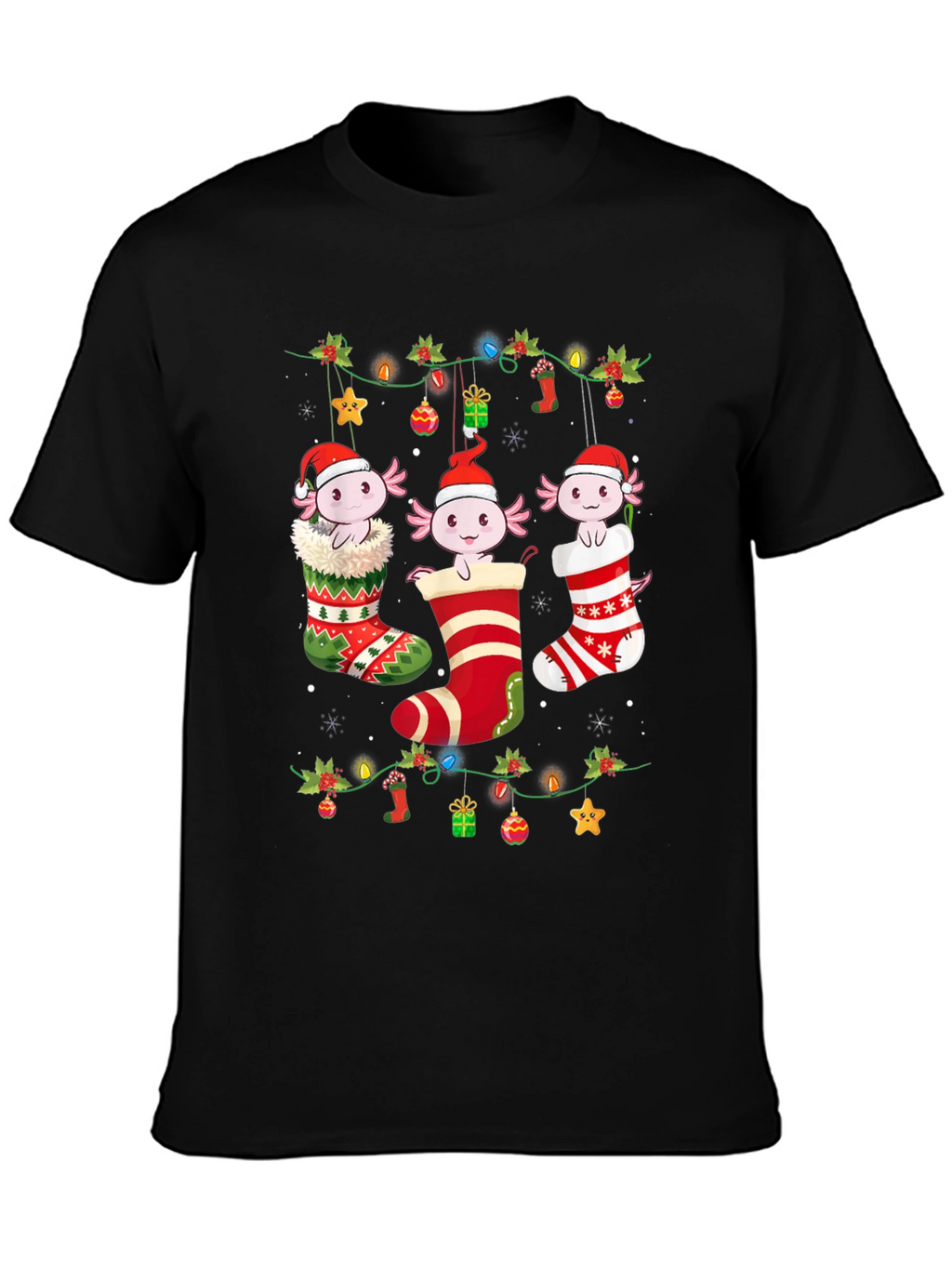 Christmas Axolotl Stocking T-Shirt